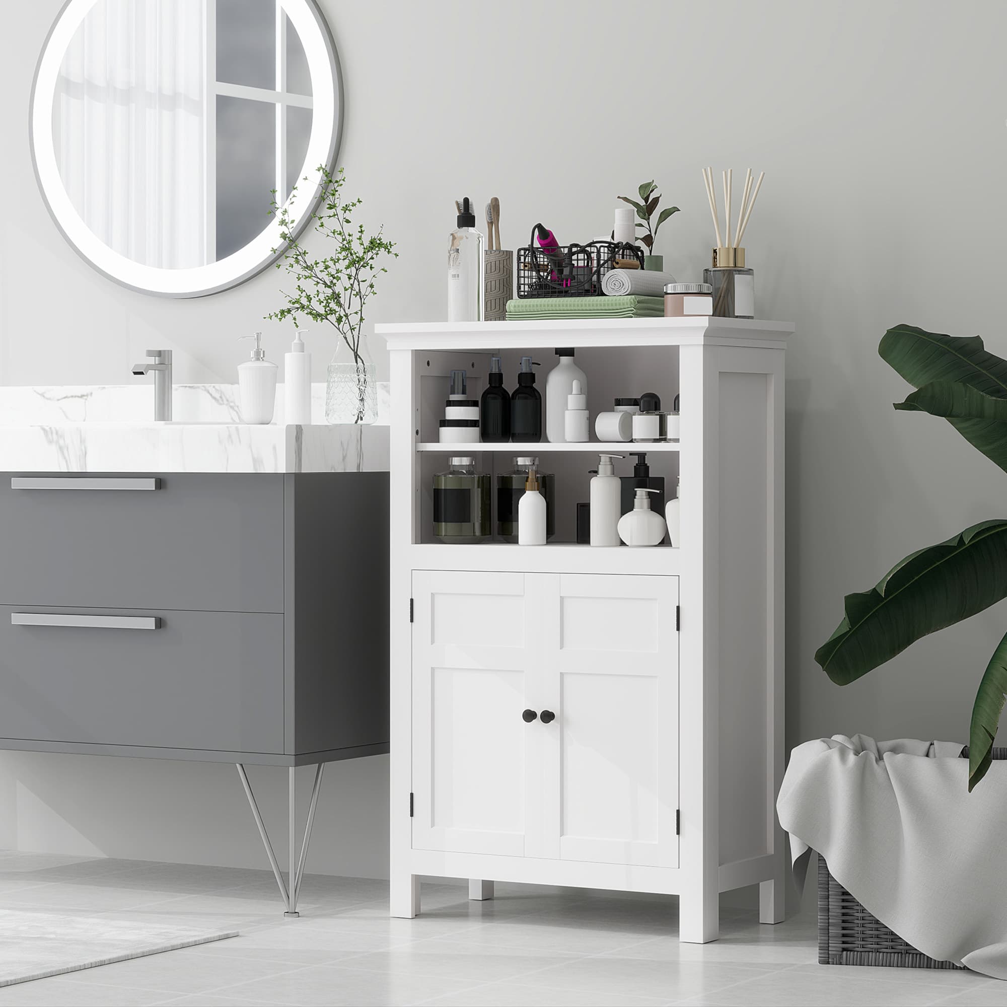 Transform Your Space with this Modern White Bathroom Cabinet - image 4