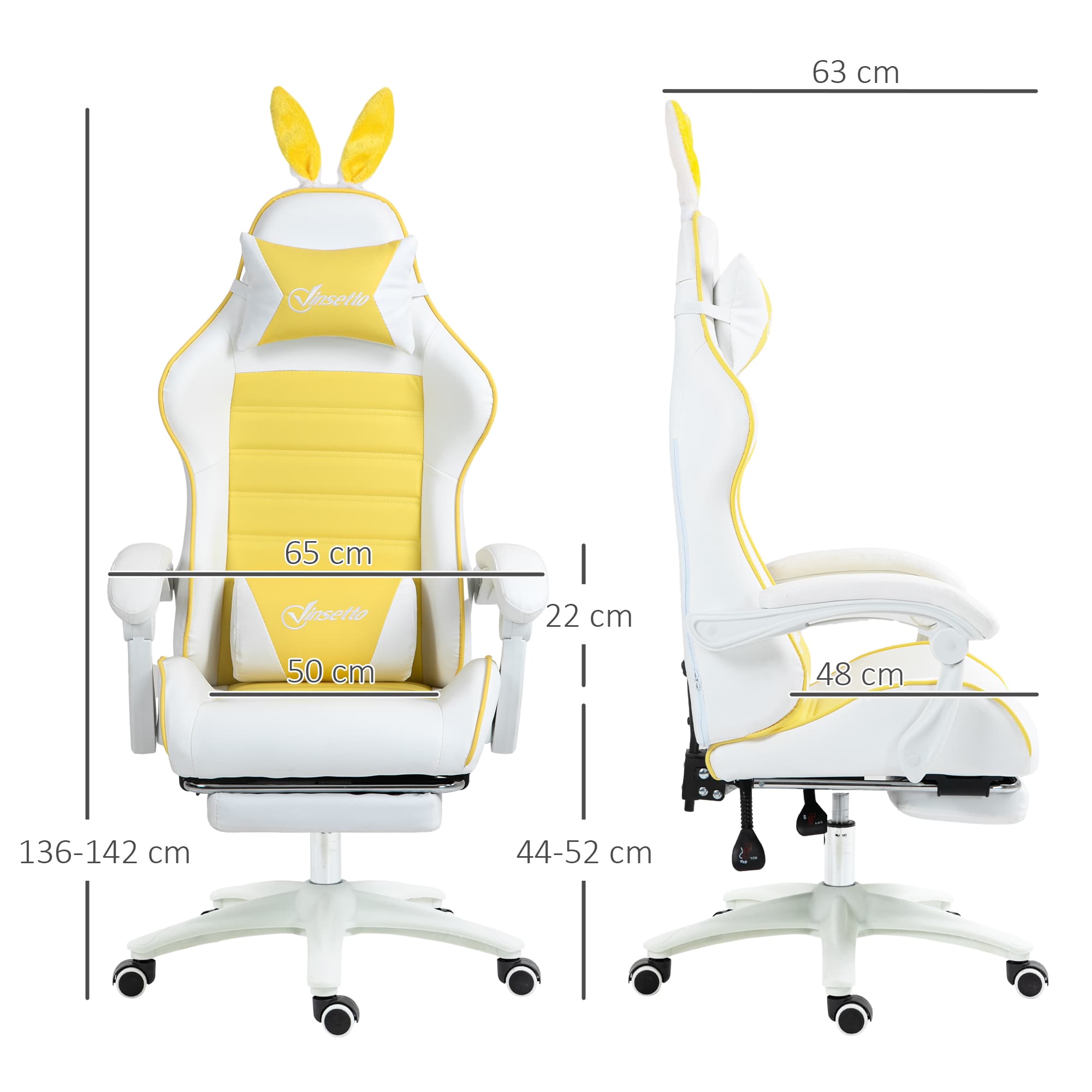 Transform Your Setup with the Vinsetto Yellow Gaming Chair - image 2