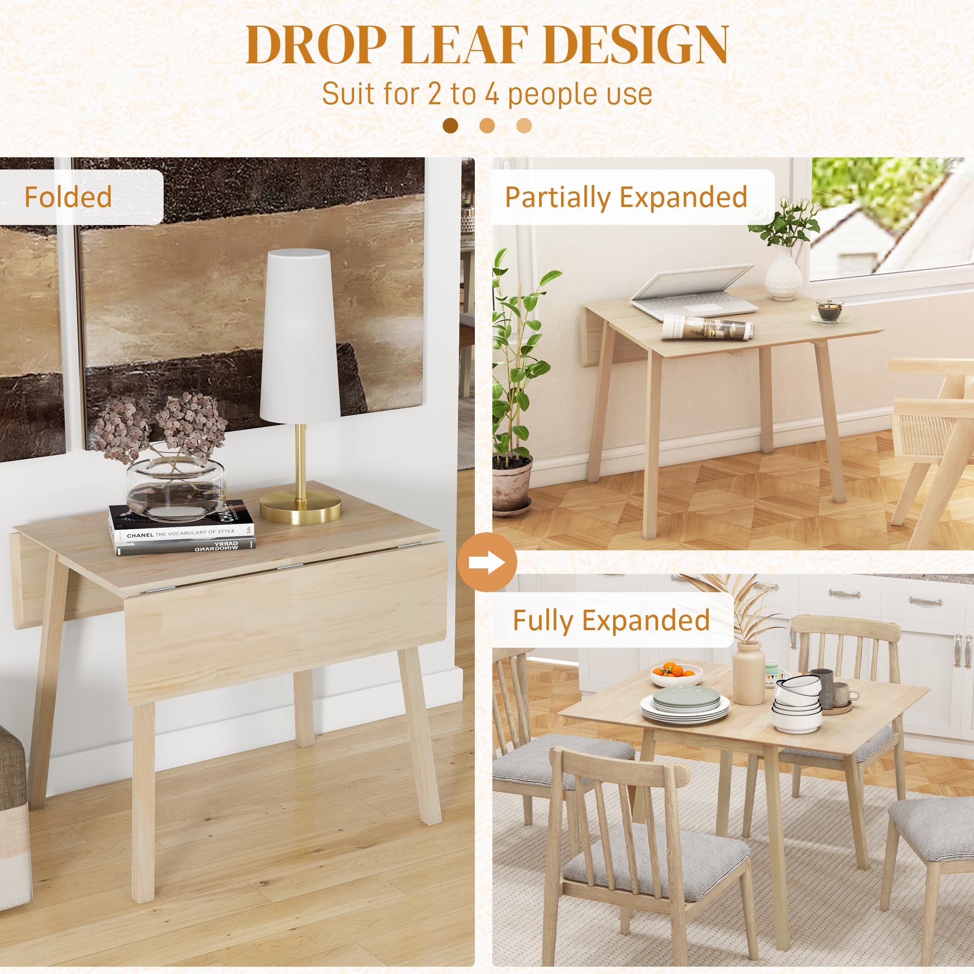 Transform Your Space with this Solid Pine Drop Leaf Table - image 2