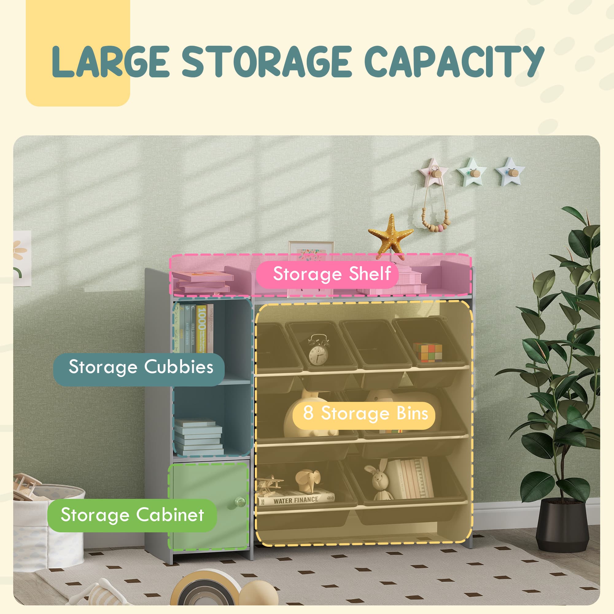 Organise Their Space with this Grey Toy Storage Unit - image 1