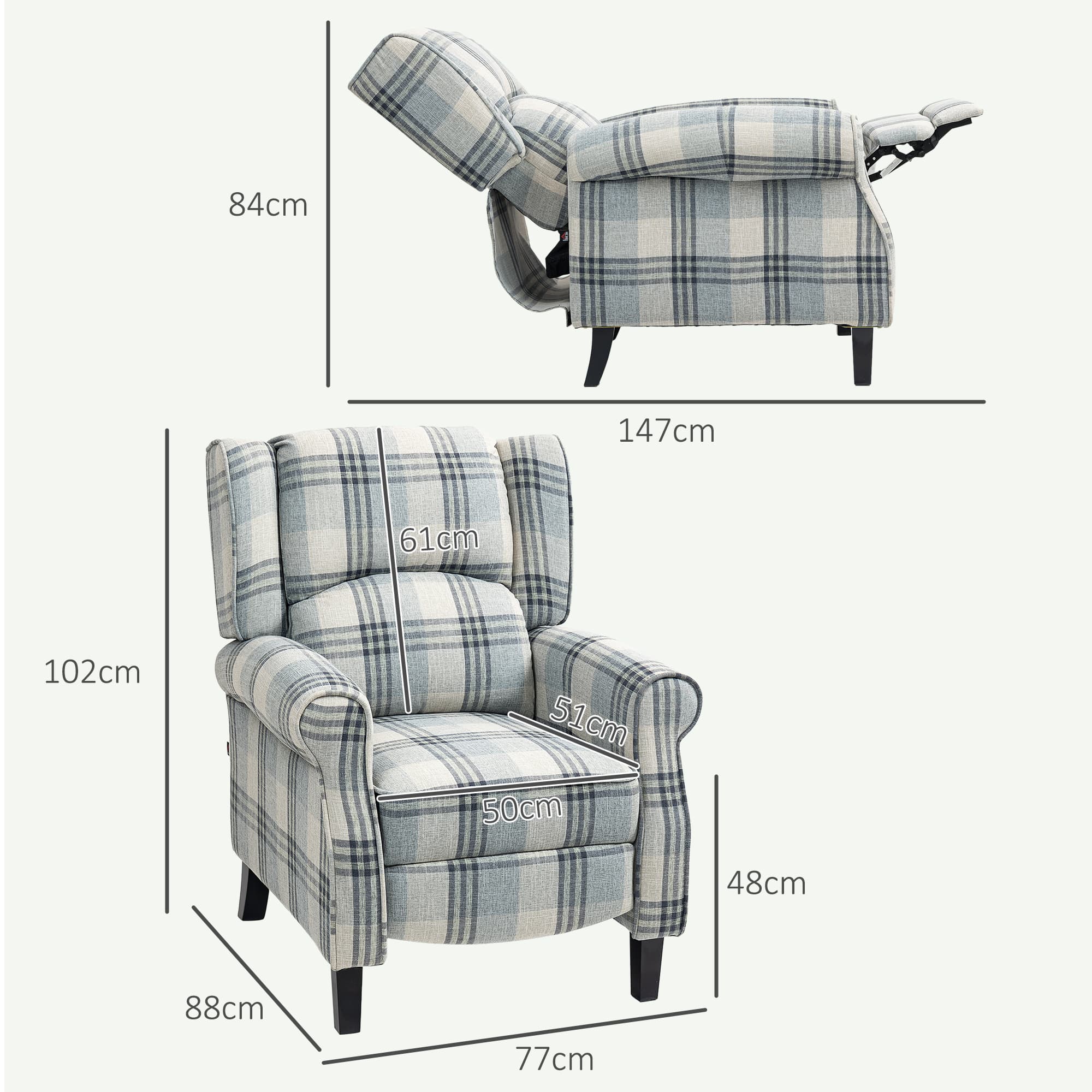 Effortless Comfort: Grey 160° Reclining Armchair with Footrest - image 5