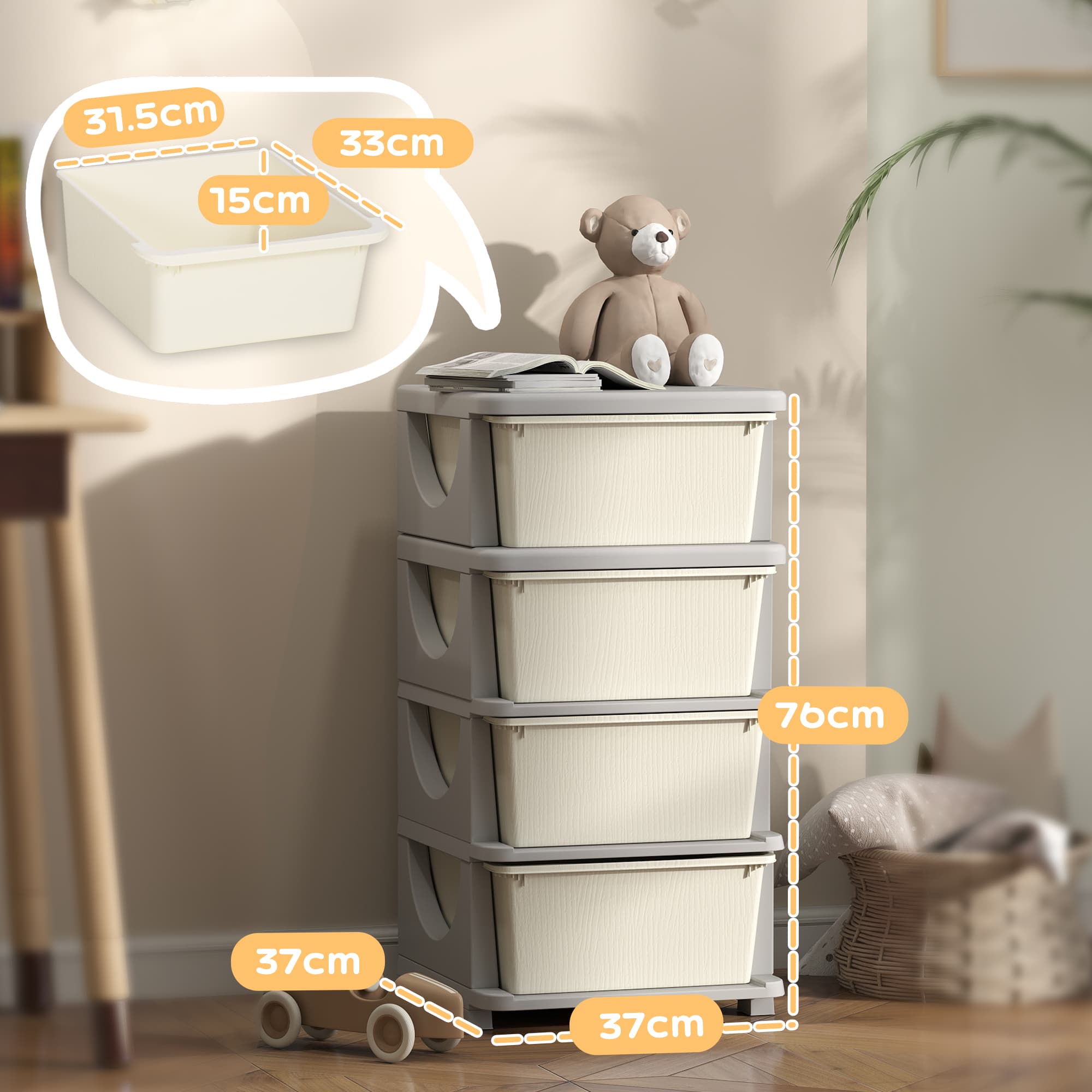 Effortless Playroom Organisation with Four-Tier Drawers - image 1