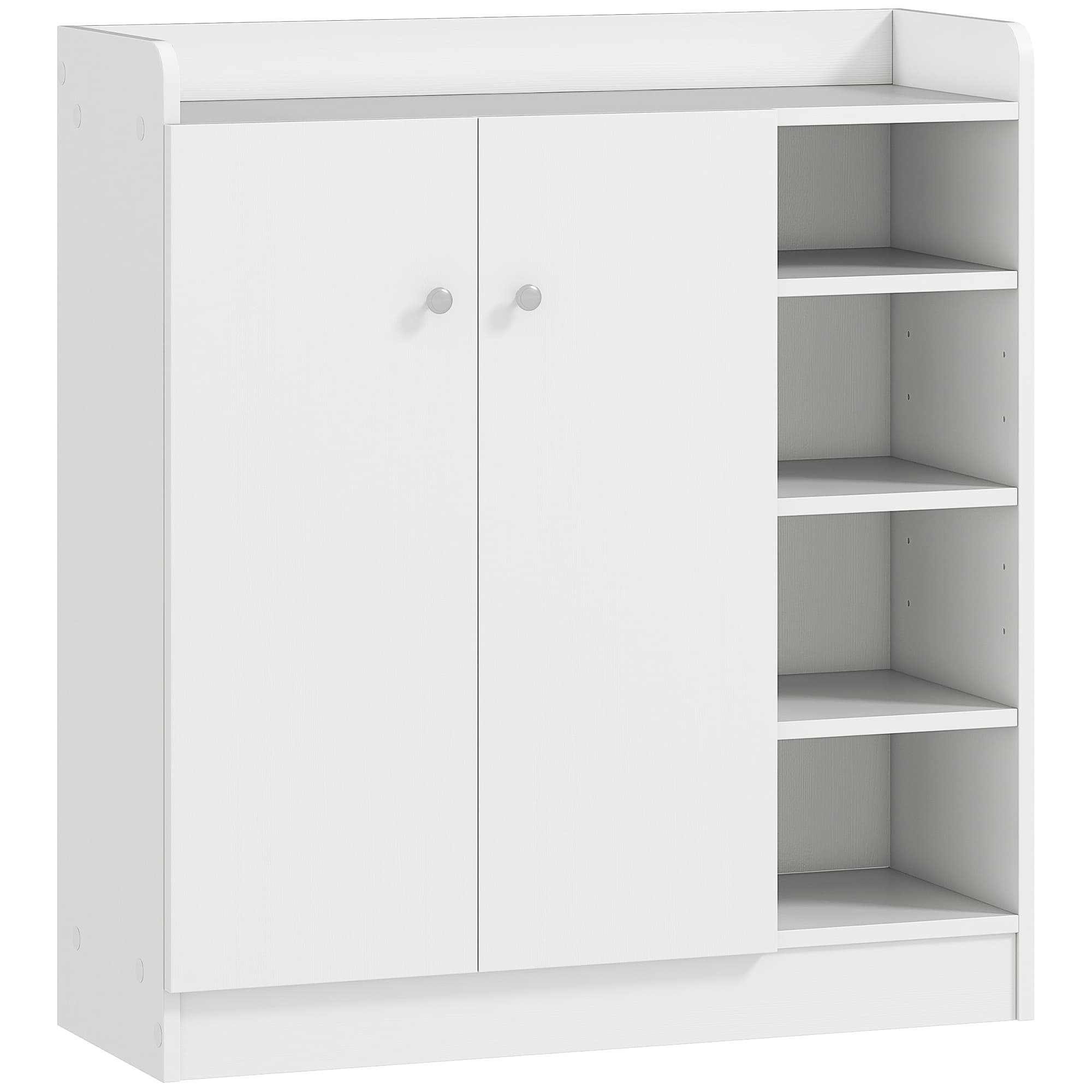 Transform Your Hallway with this Modern White Shoe Cabinet - White