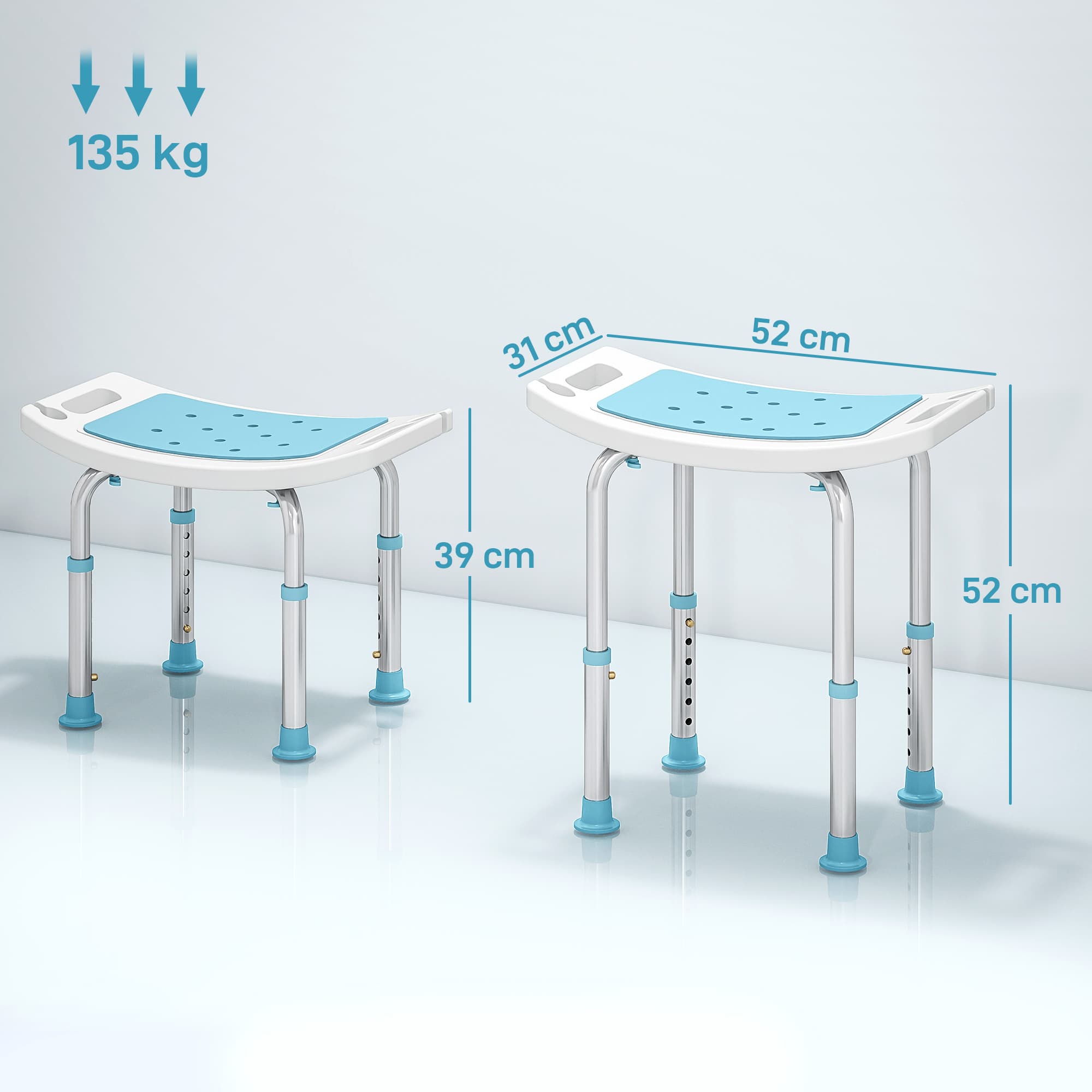 Turquoise Shower Chair for Safer Seated Bathing - image 6