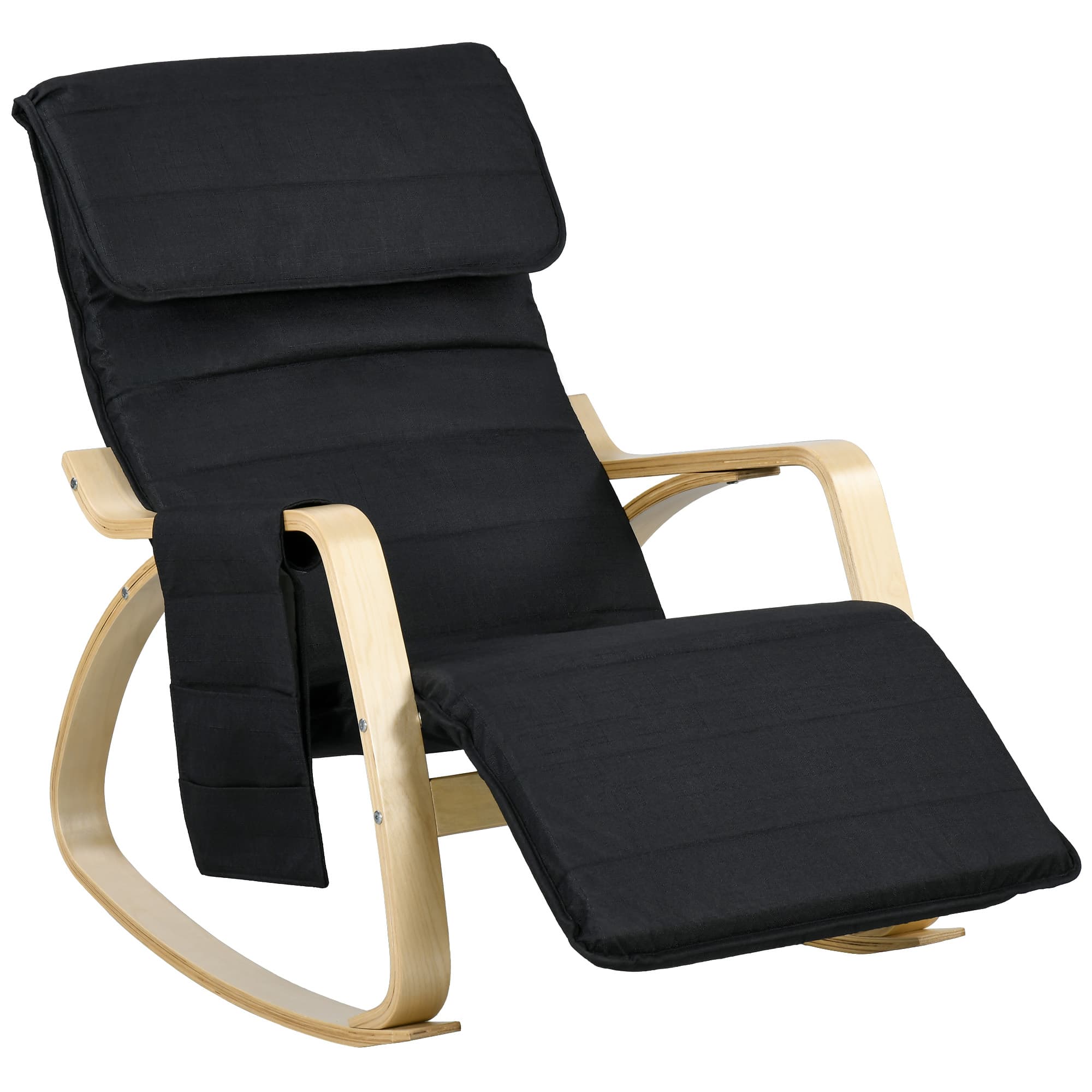 Relax Effortlessly in Our Black Rocking Lounge Chair - Black