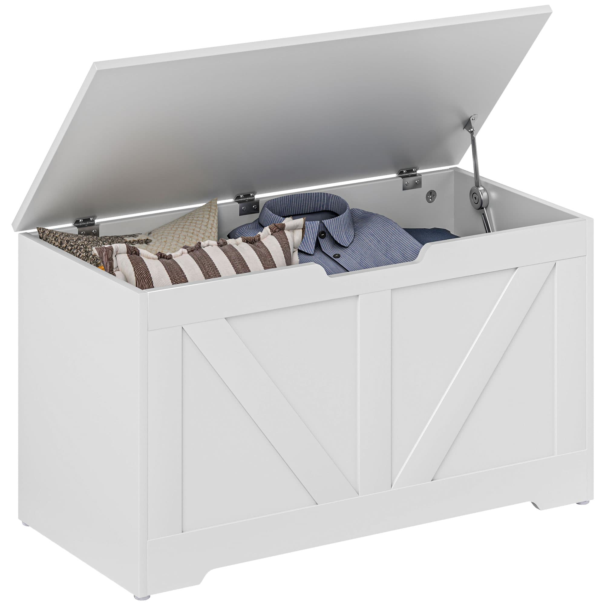 Transform Your Space with this 100L White Storage Trunk - White