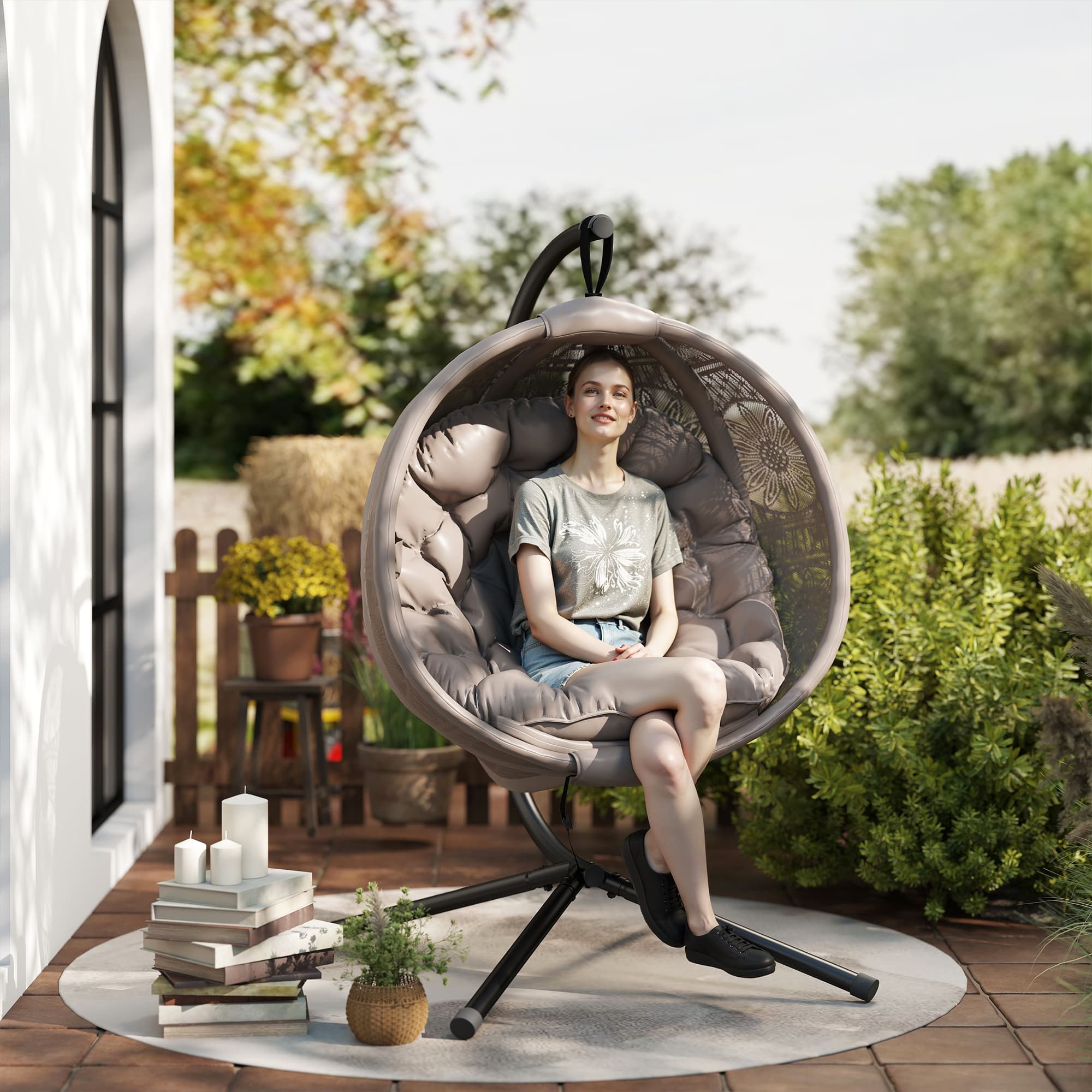 Transform Your Space with this Round Hanging Egg Chair - image 2