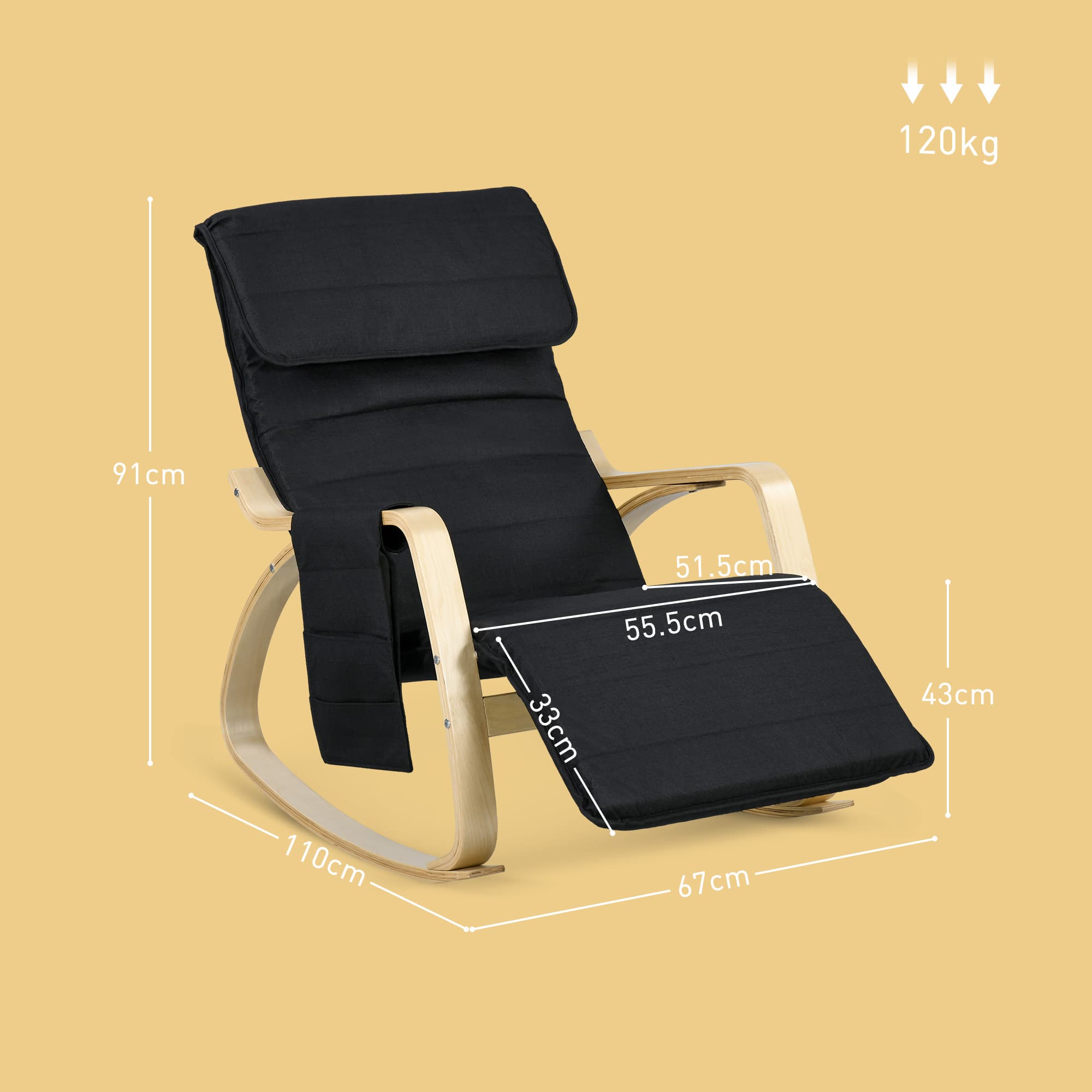 Relax Effortlessly in Our Black Rocking Lounge Chair - image 2