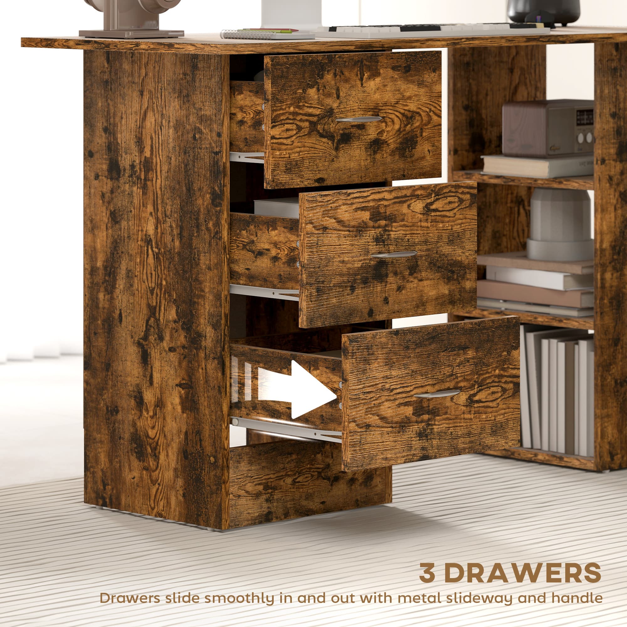 Maximise Your Productivity with this Rustic Brown Desk - image 2