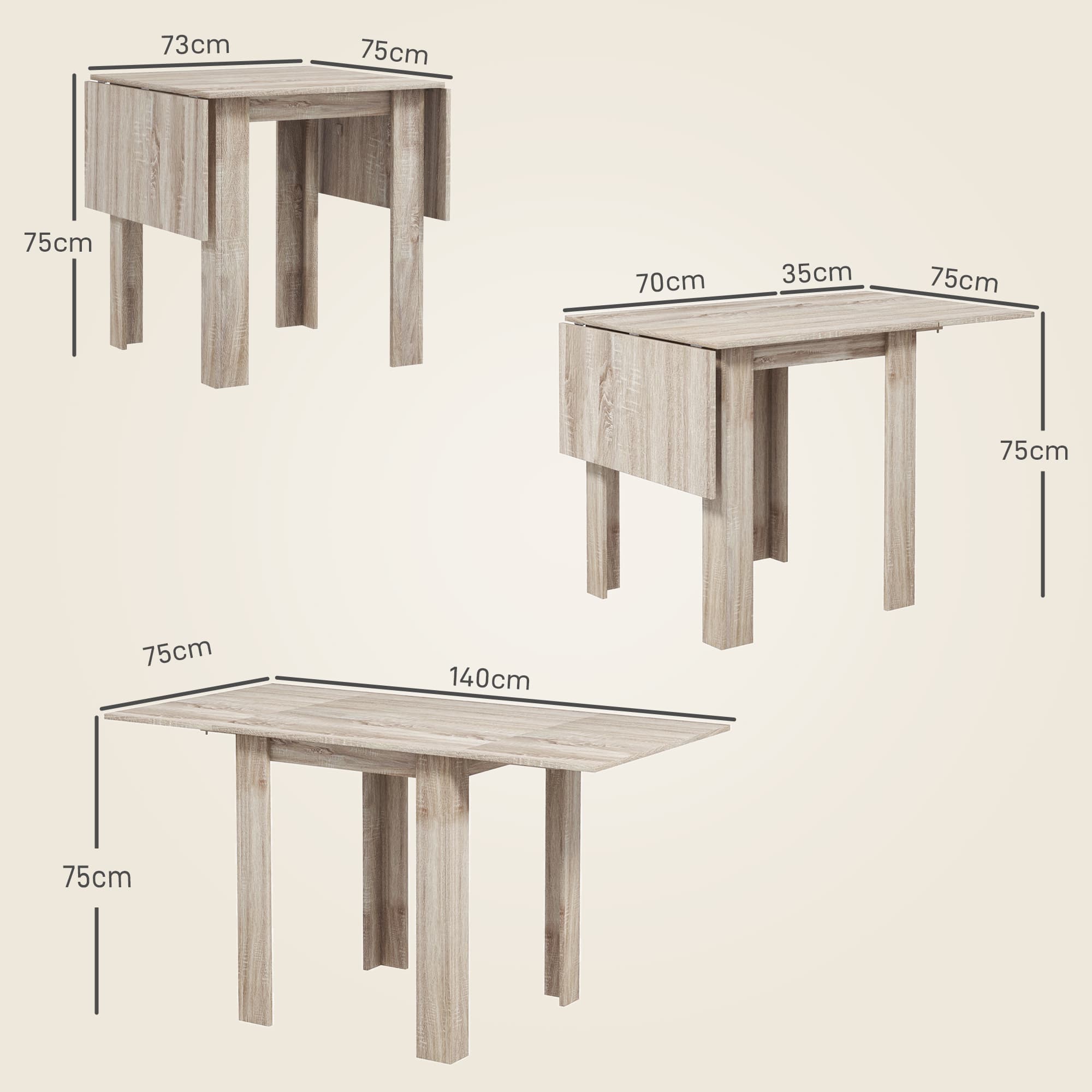Space-Saving Oak Drop Leaf Dining Table for Compact Homes - image 5