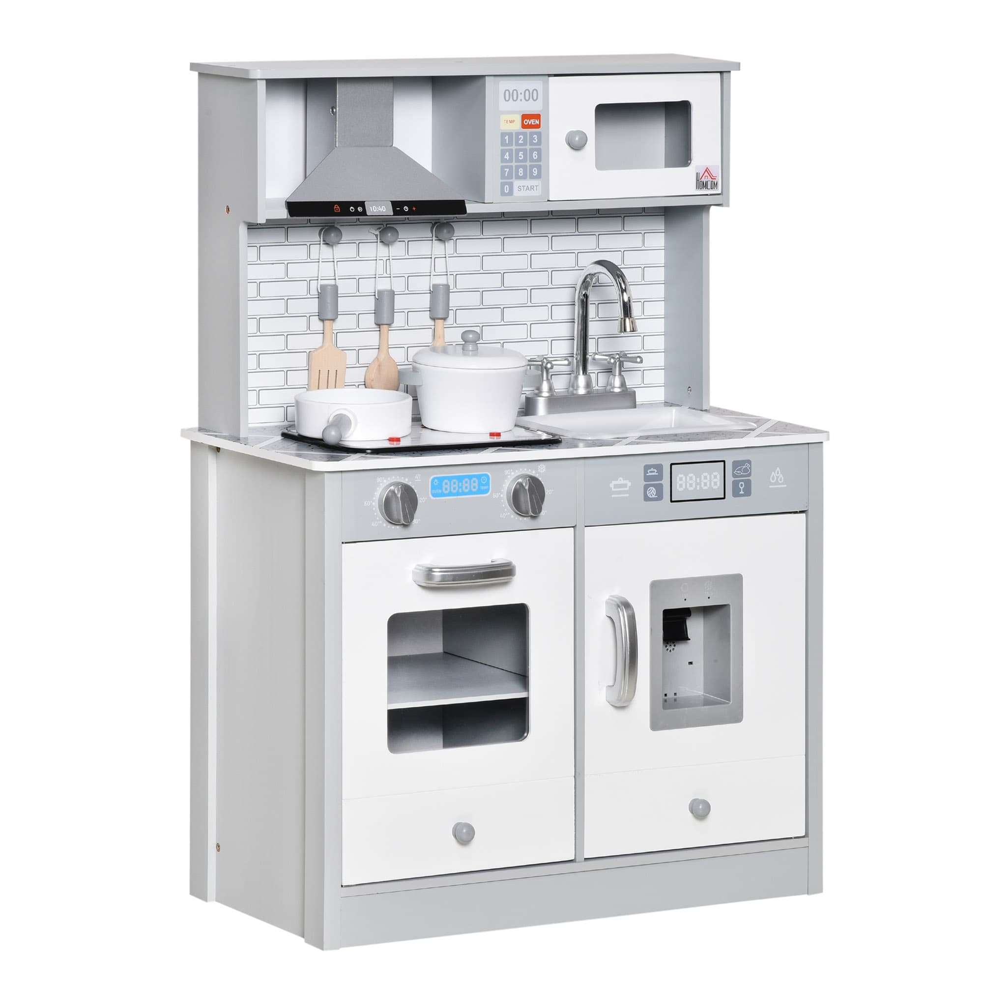 Spark Their Imagination with this Interactive Wooden Play Kitchen - Grey