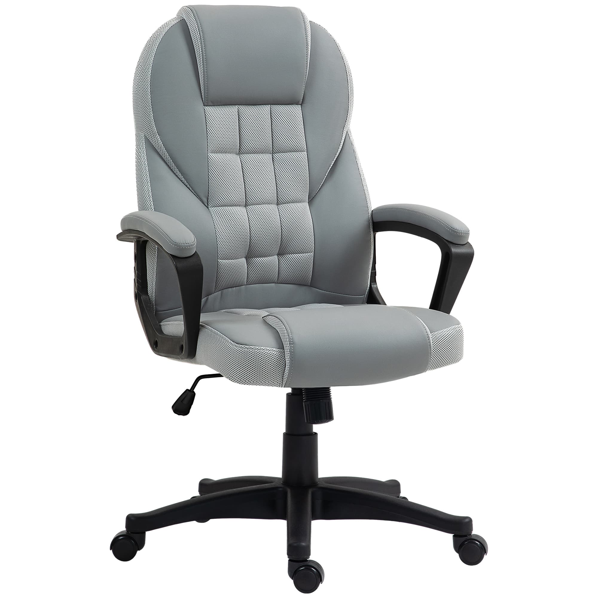 Transform Your Workspace with this Grey Faux Leather Desk Chair - Grey