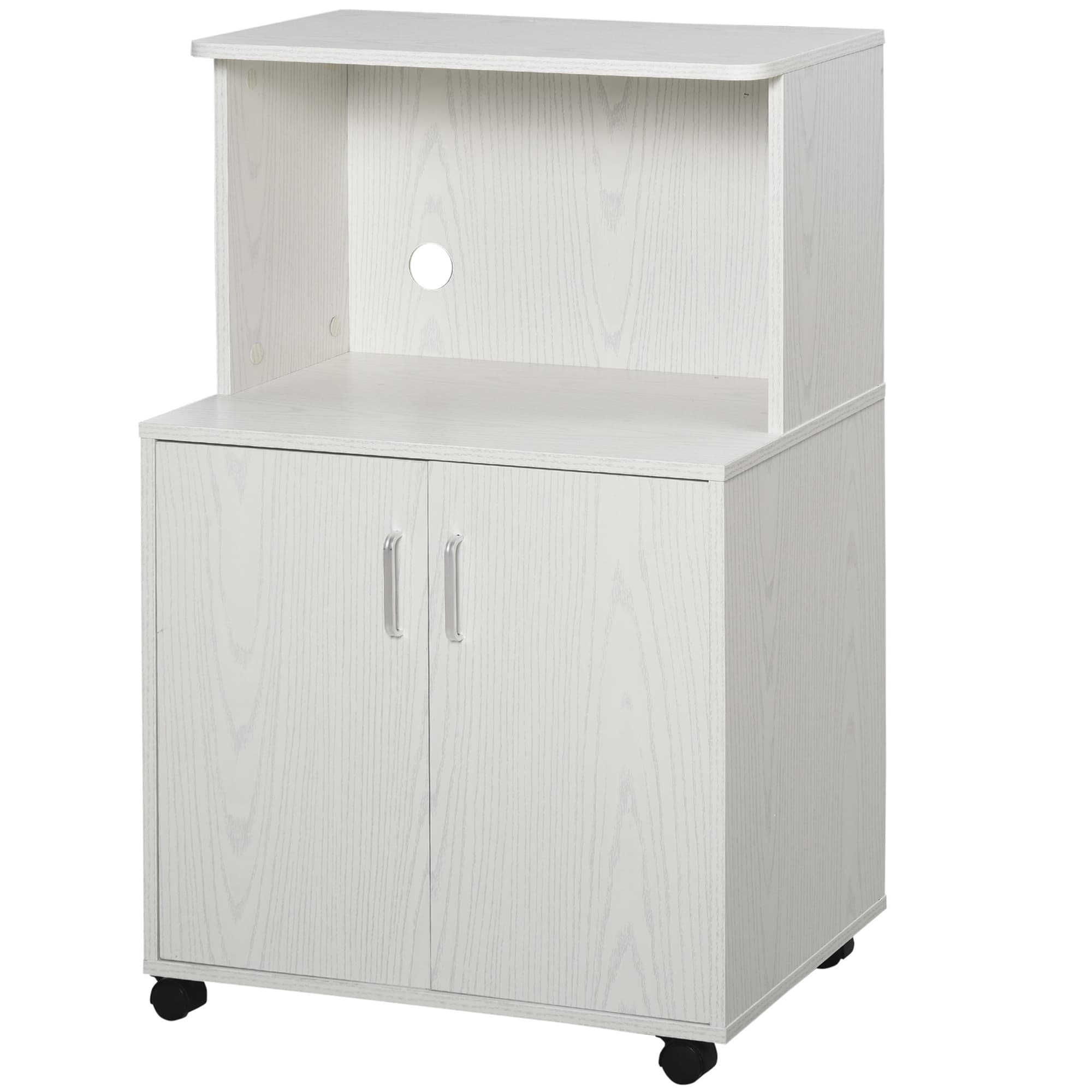 Kitchen Microwave Trolley with Storage Cabinet and Wheels - image 8