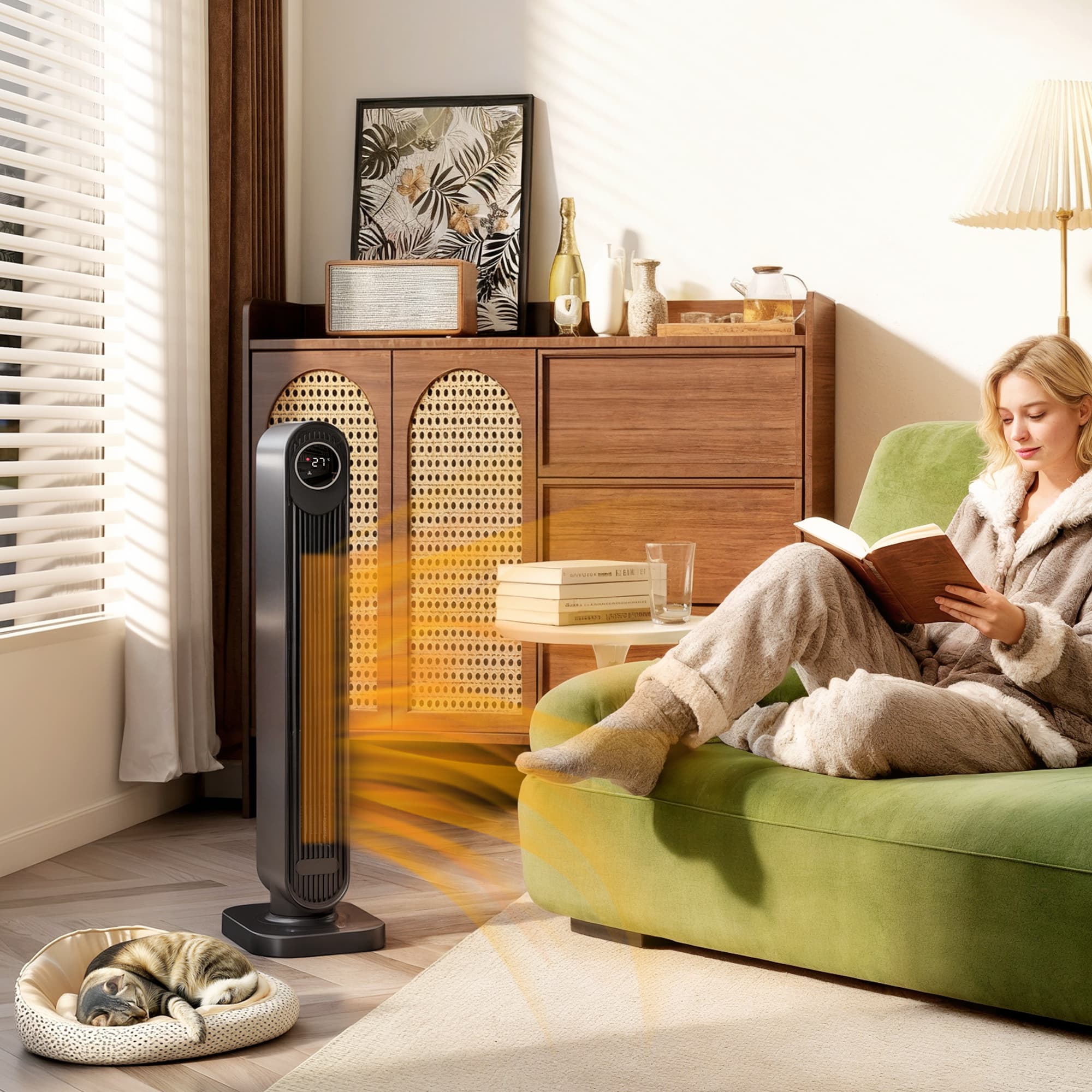 2000W Ceramic Tower Heater with 60 Degree Oscillation and Timer - image 5