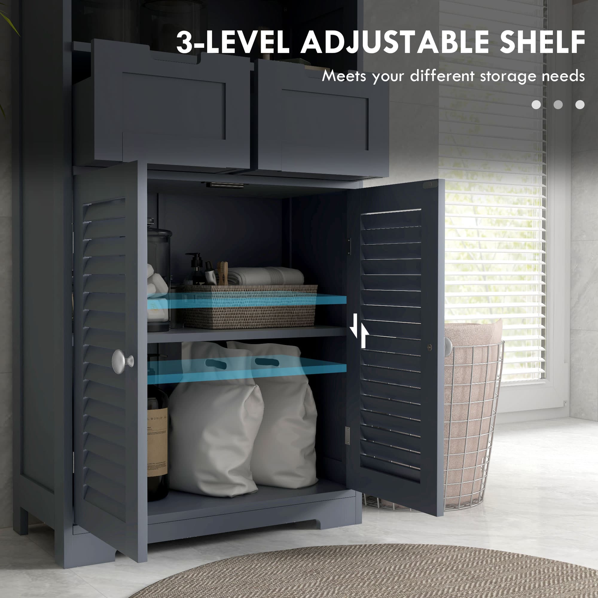 Transform Your Space with this Grey Bathroom Storage Cabinet - image 5
