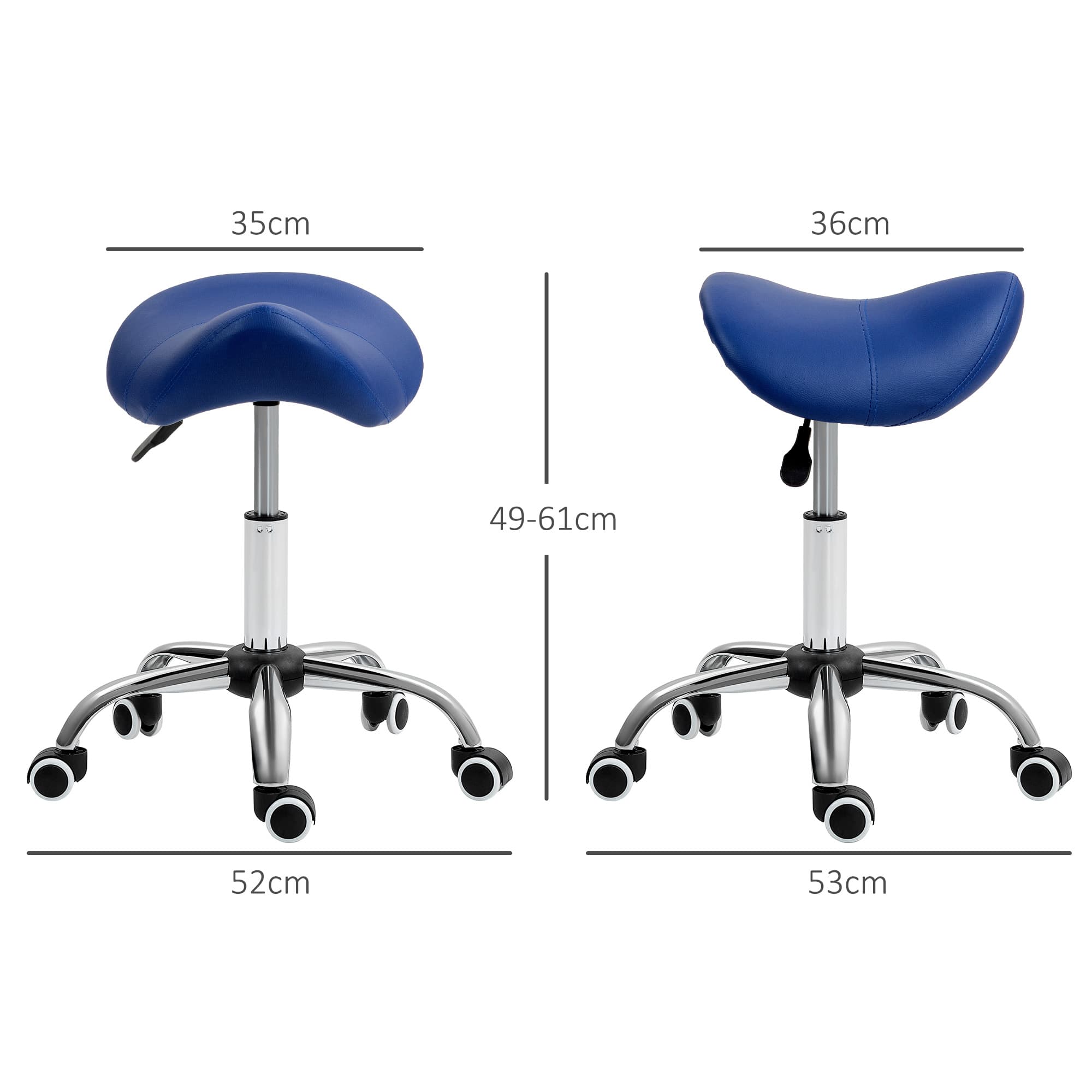 Dark Blue Saddle Salon Stool for Adjustable Support - image 8