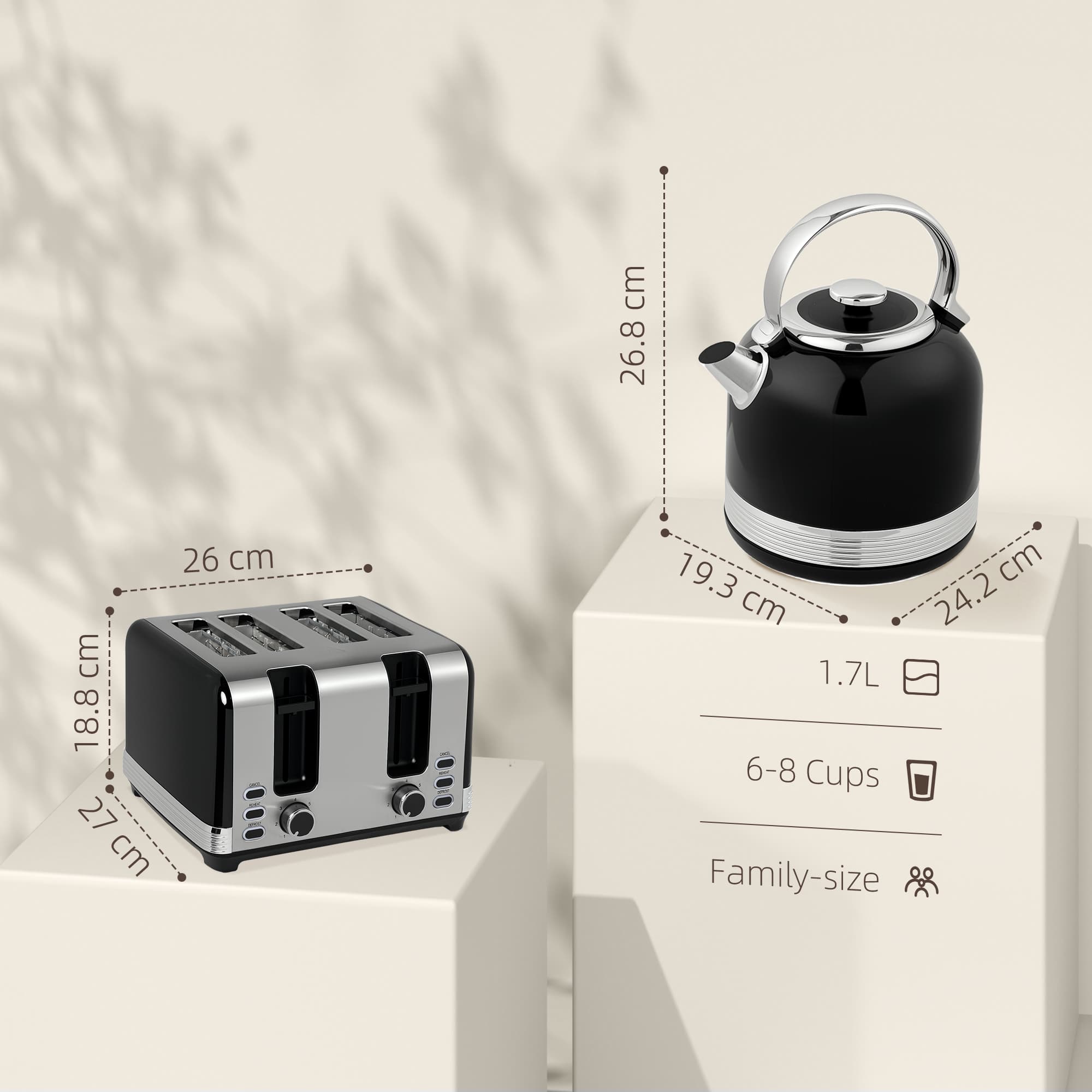 Transform Mornings with this Sleek Black Kettle & Toaster Set - image 4