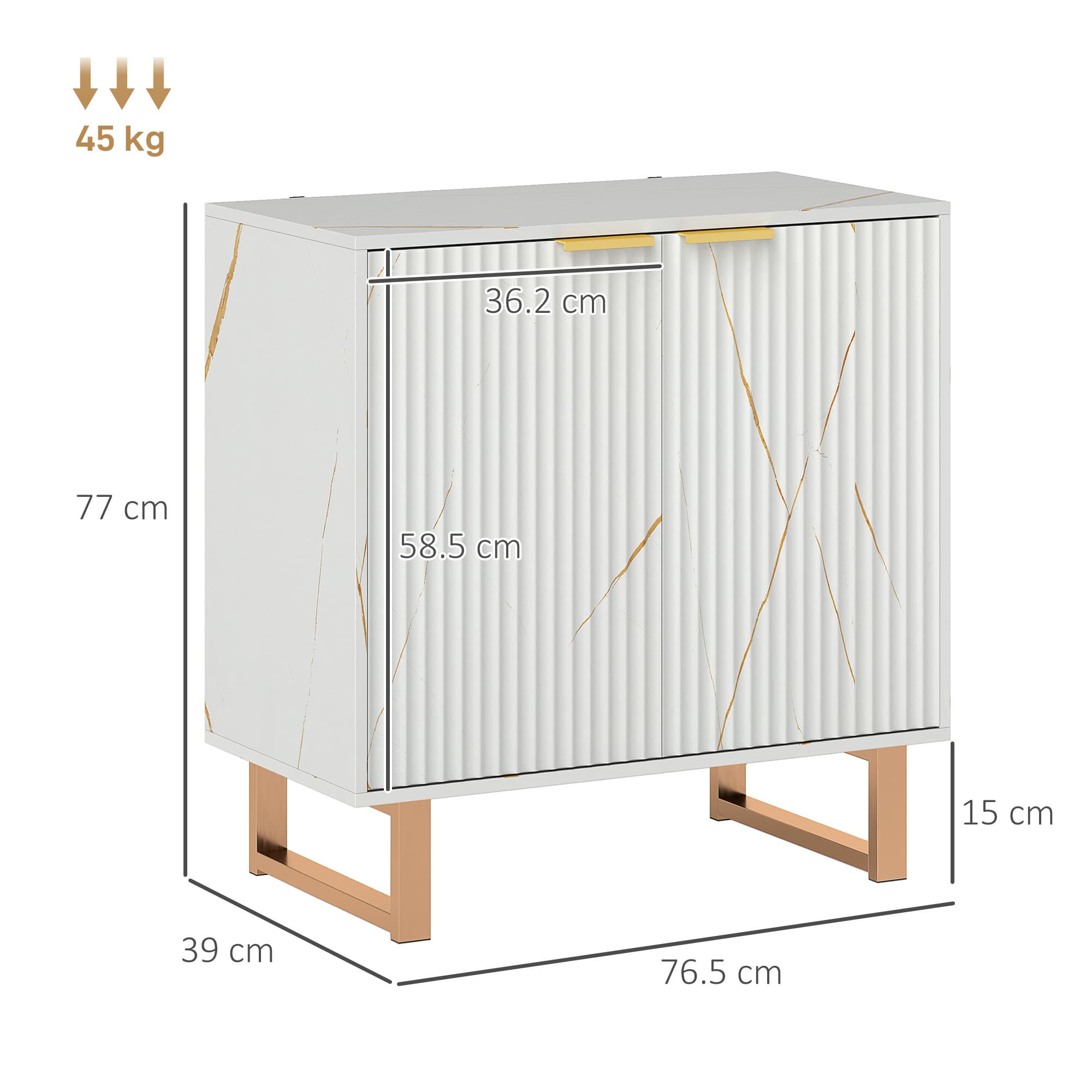 Transform Your Space with this Elegant White & Gold Sideboard - image 1