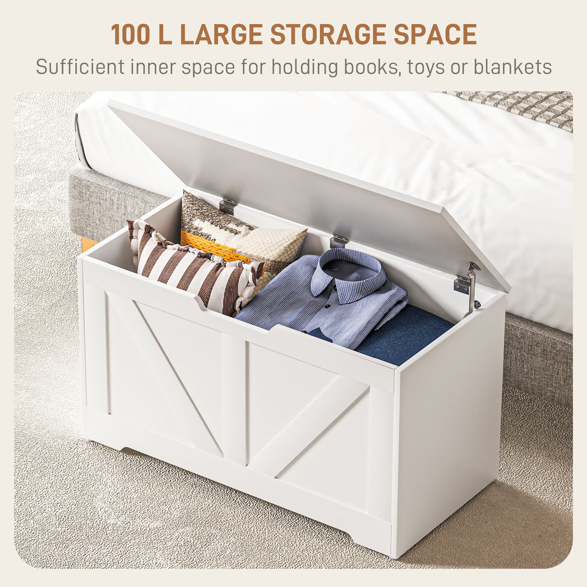 Transform Your Space with this 100L White Storage Trunk - image 1