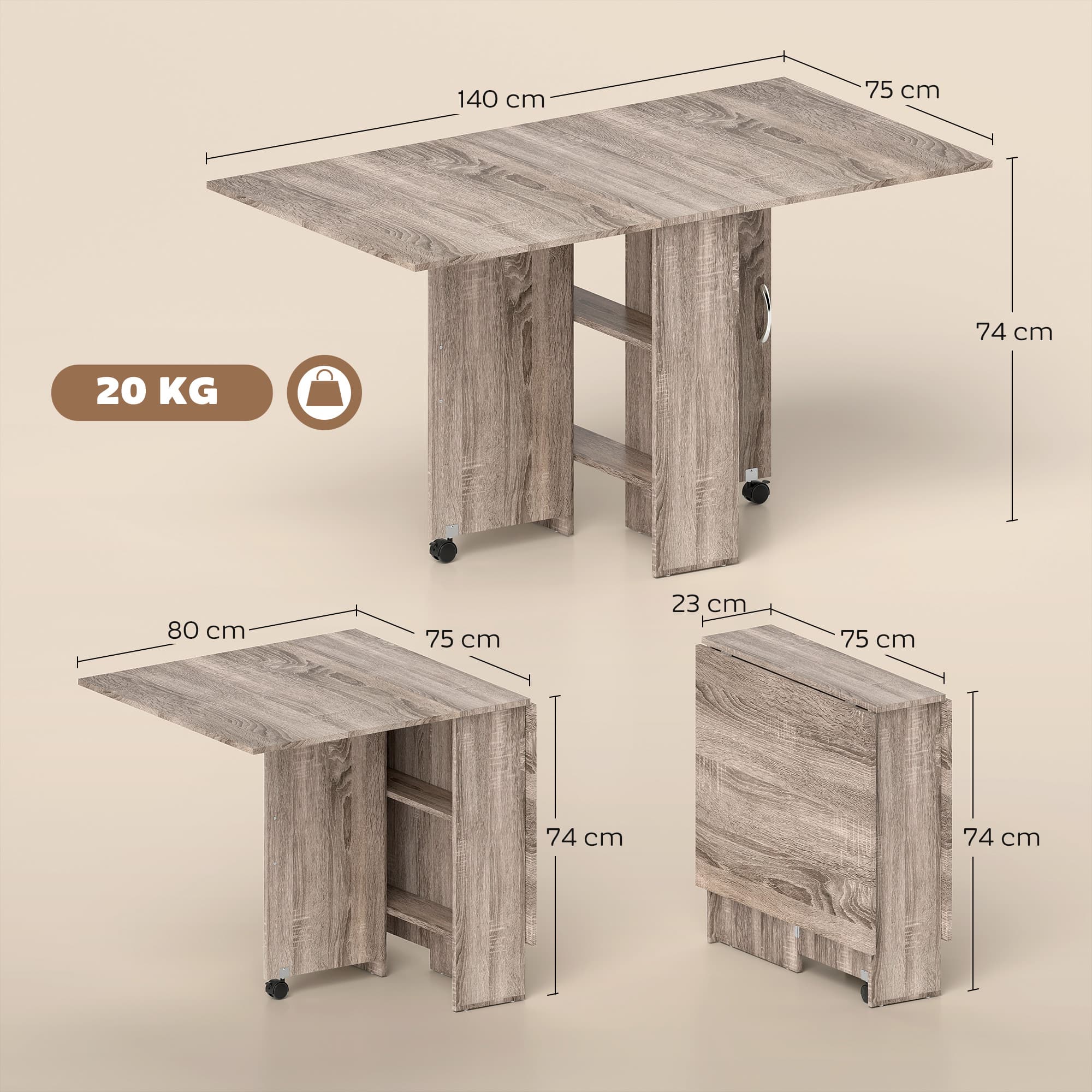 Effortless Grey Drop Leaf Dining Table for Small Kitchens - image 1