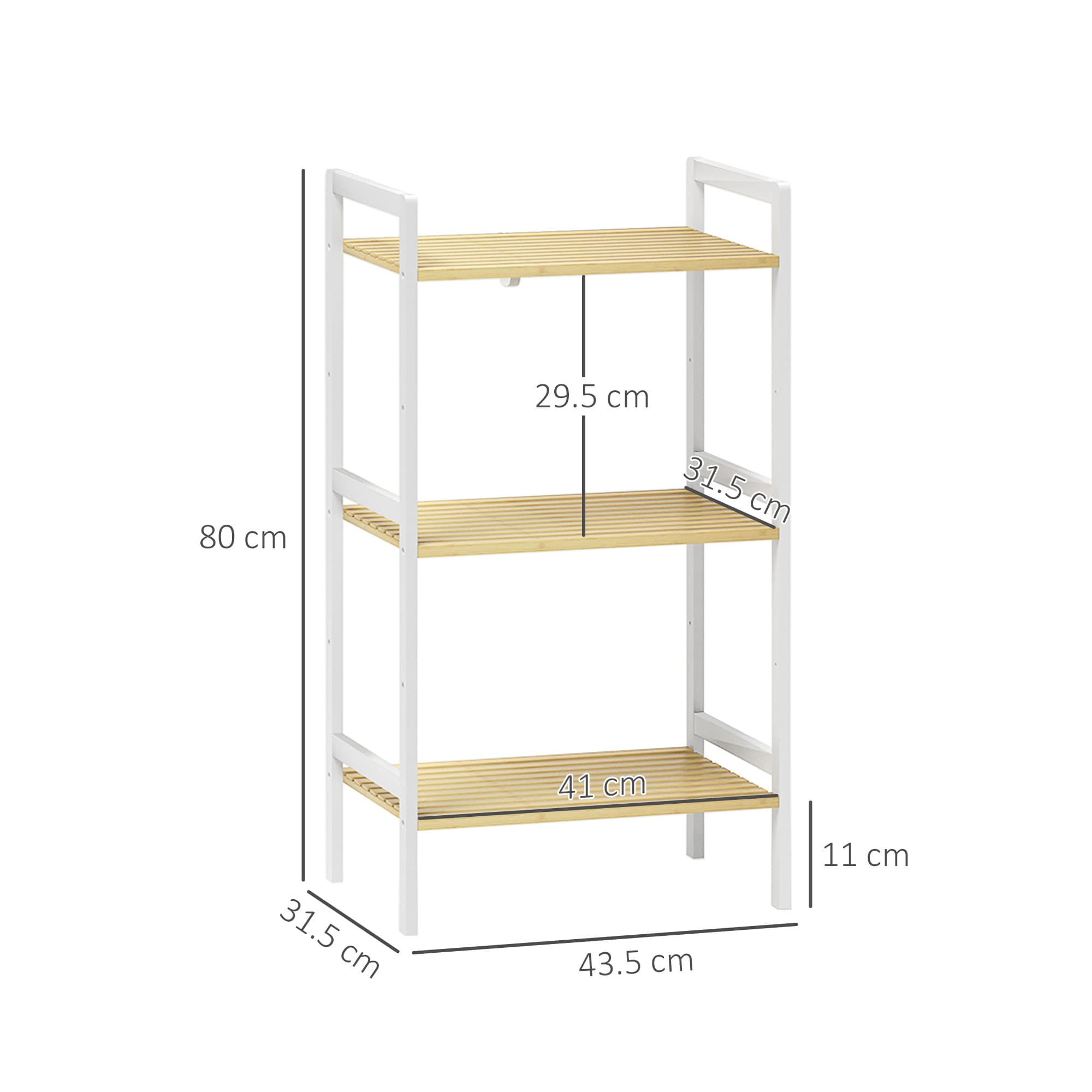 A slim bamboo shelf that adjusts to five positions per tier - image 1