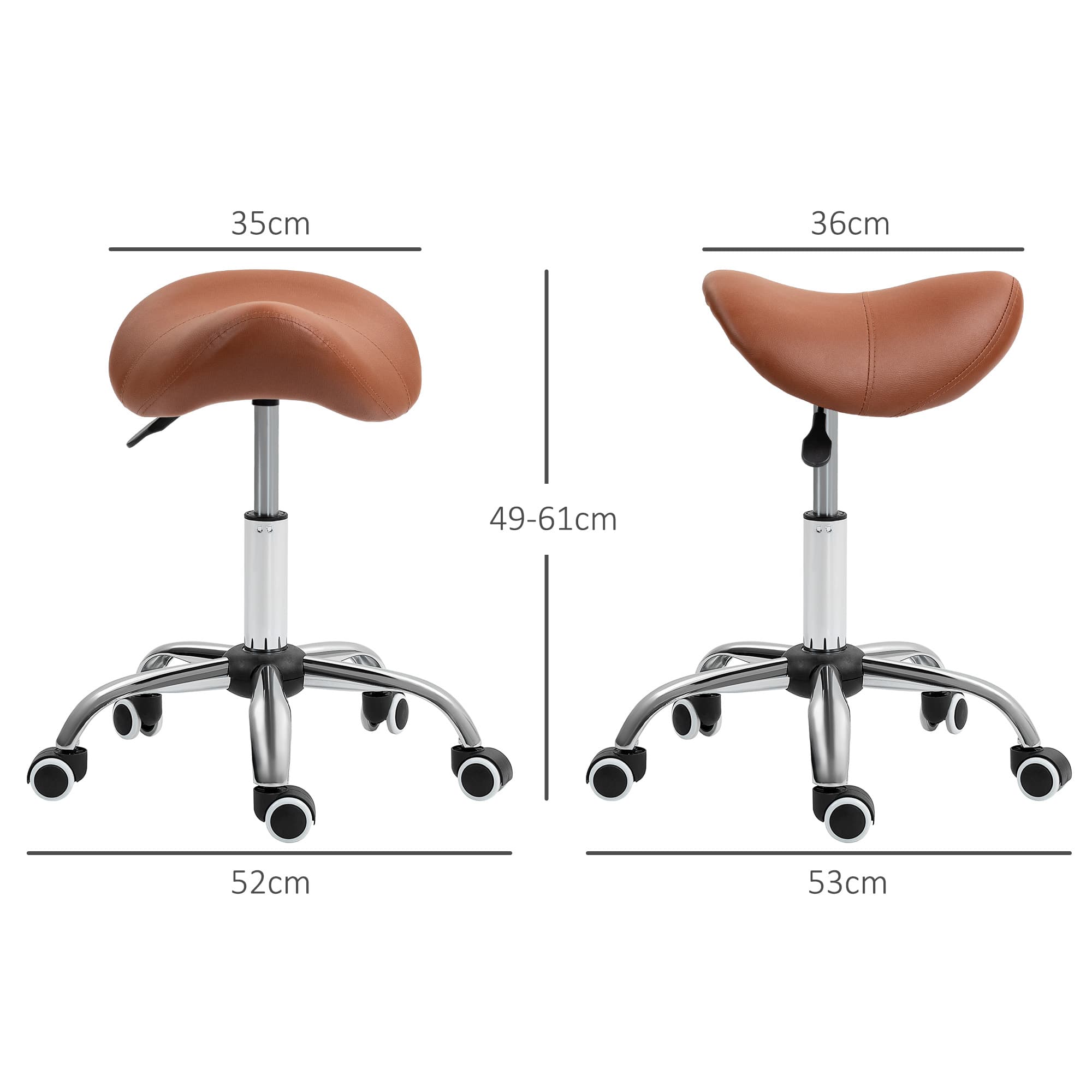 Brown Saddle Stool for Salons, Spa Rooms and Studios - image 7