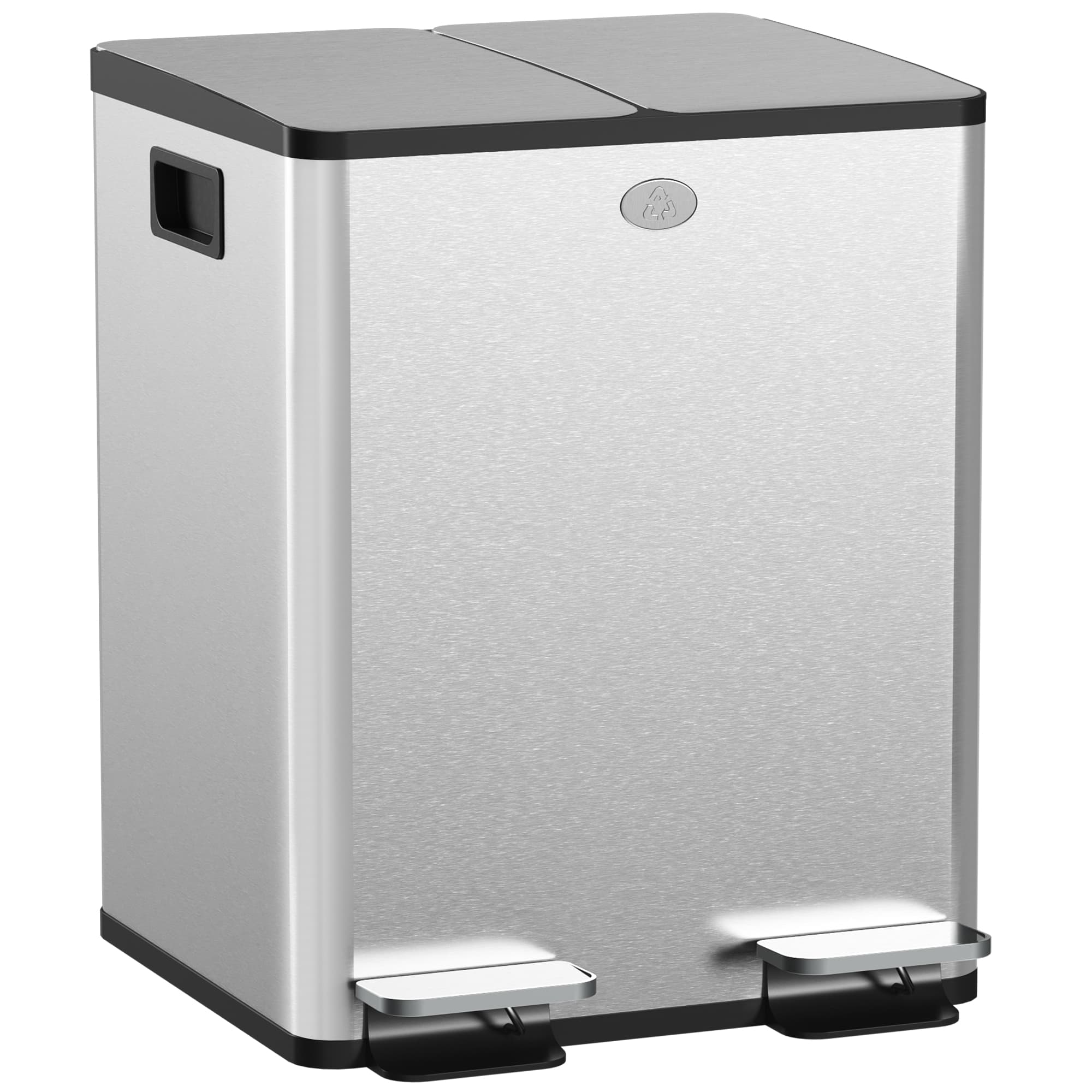 Transform Waste Sorting with this 40L Dual Compartment Bin - Silver