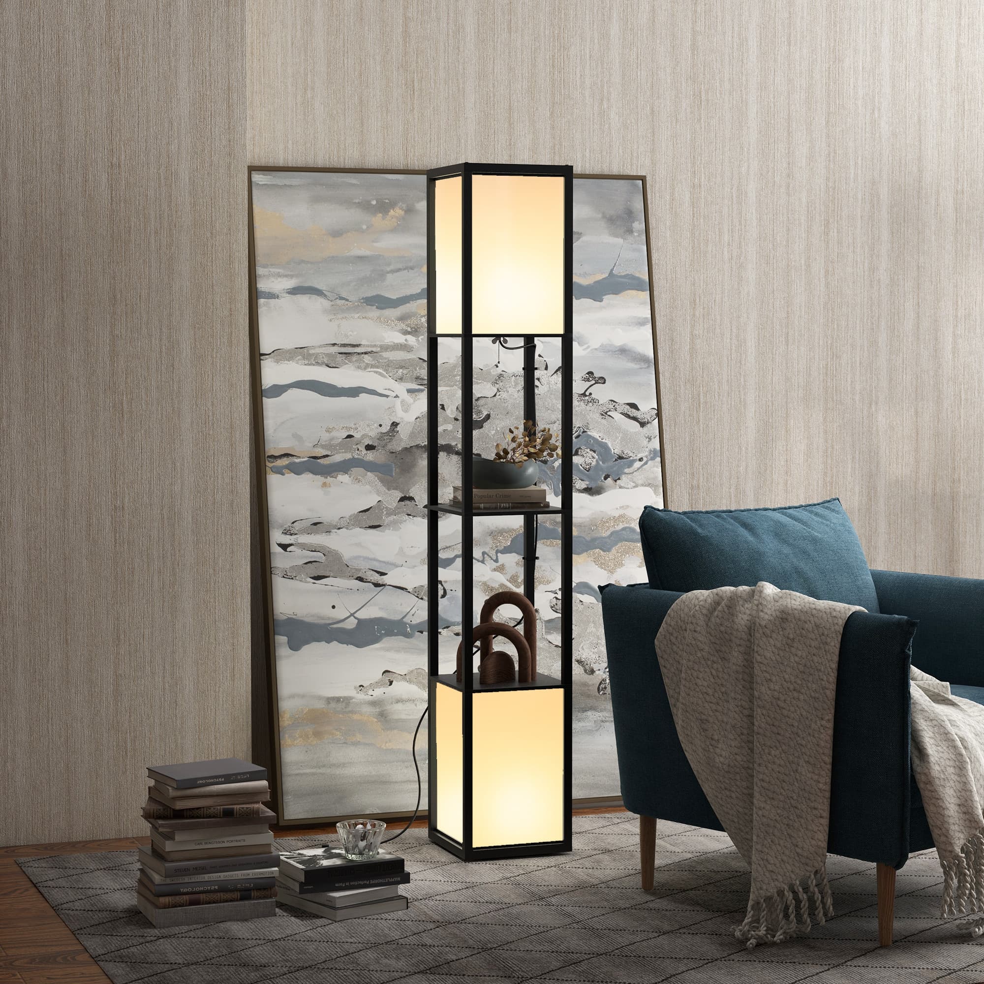 Transform Your Space With This Modern Black Shelf Floor Lamp - image 2
