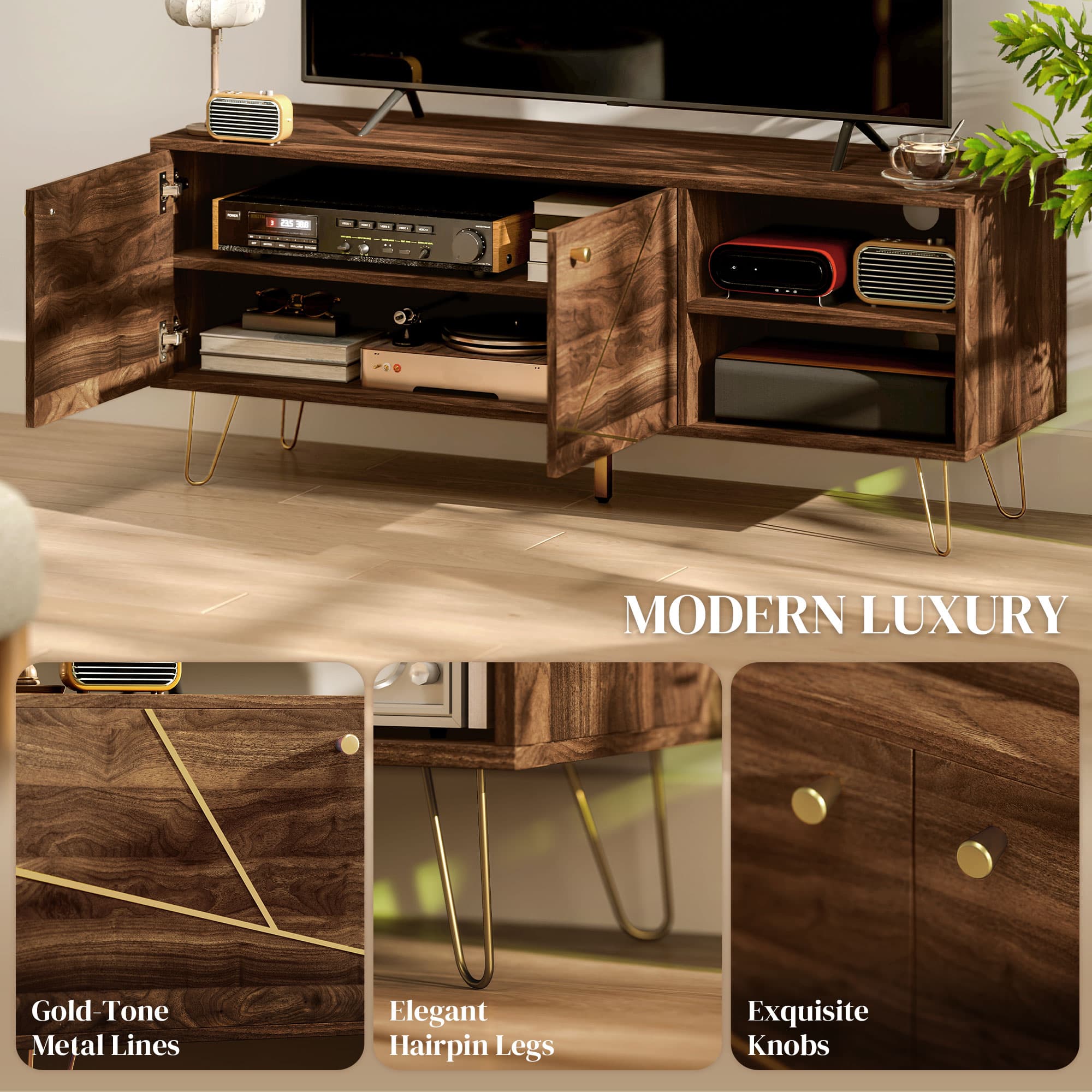 Modern 130cm TV Cabinet for Up to 60-Inch Screens - image 1
