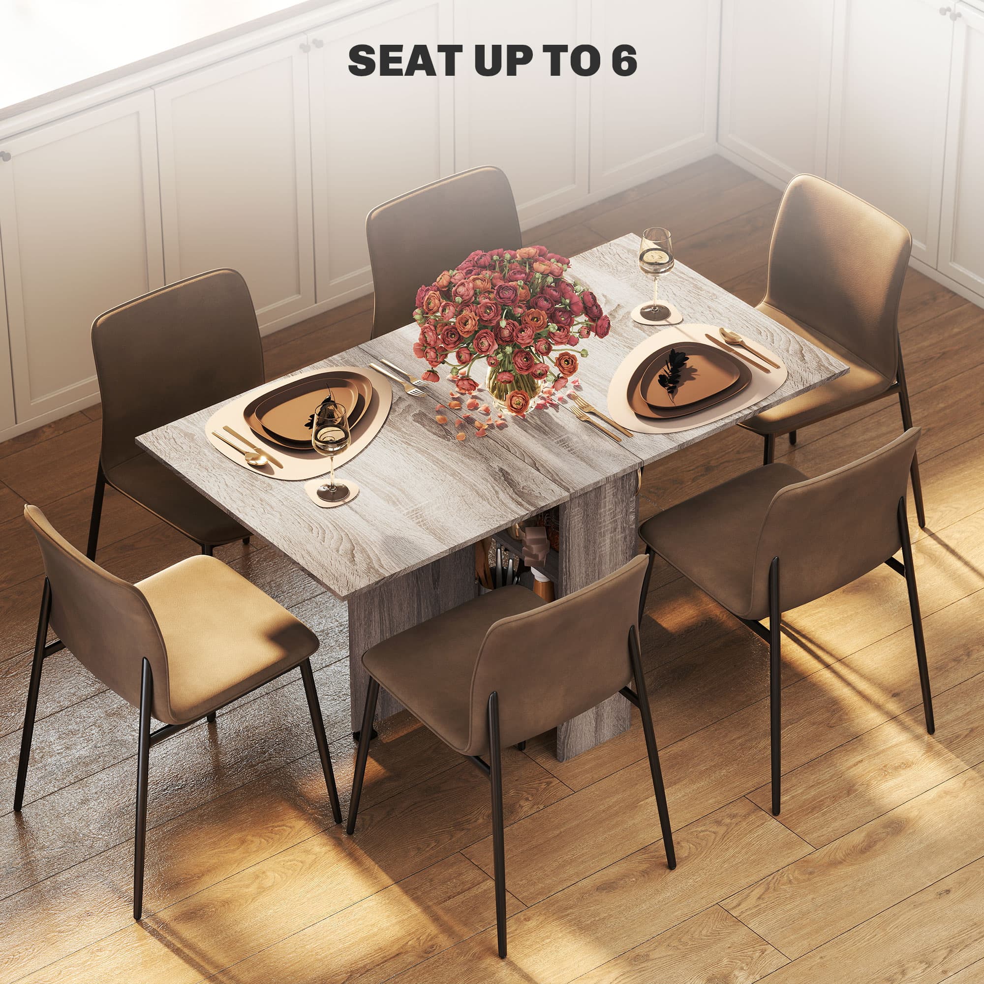 Effortless Grey Drop Leaf Dining Table for Small Kitchens - image 5