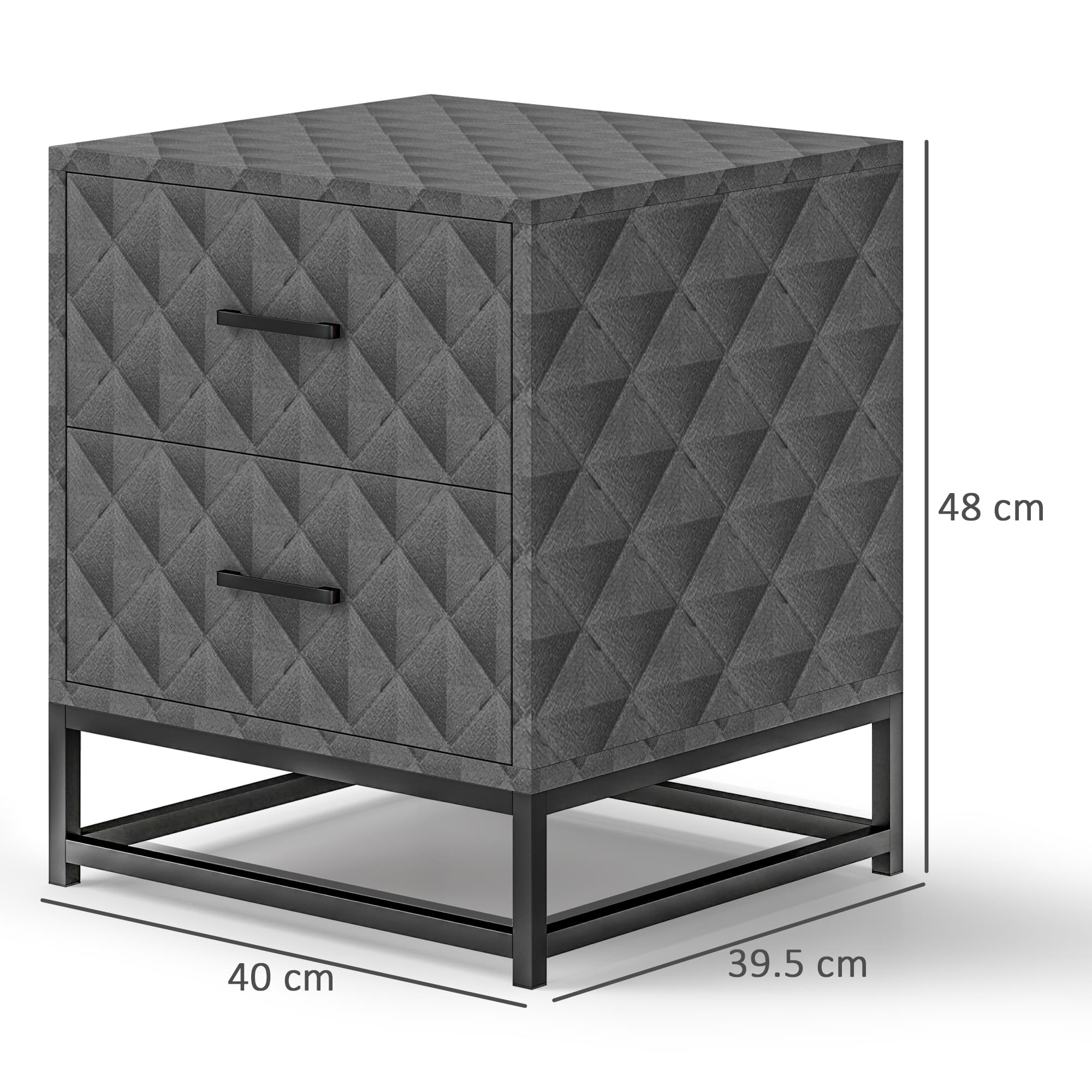 Transform Your Bedroom with Modern Grey 2-Drawer Bedside Tables - image 5