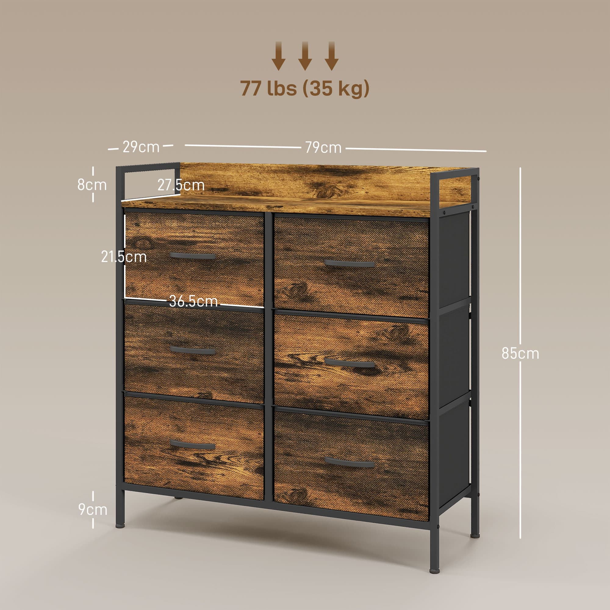 Transform Your Space with this Rustic 6-Drawer Chest - image 2