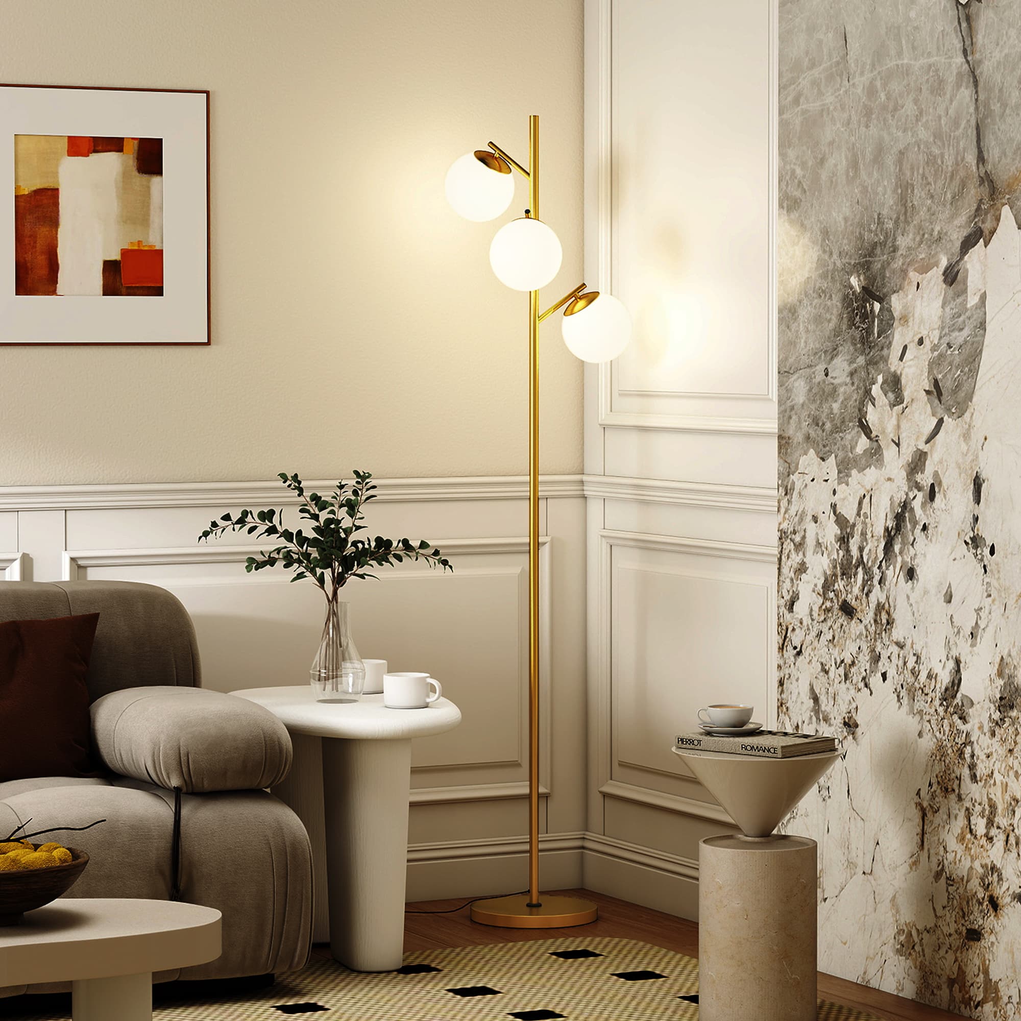 Modern Gold 3-Light Tree Floor Lamp for Effortless Ambience - image 2