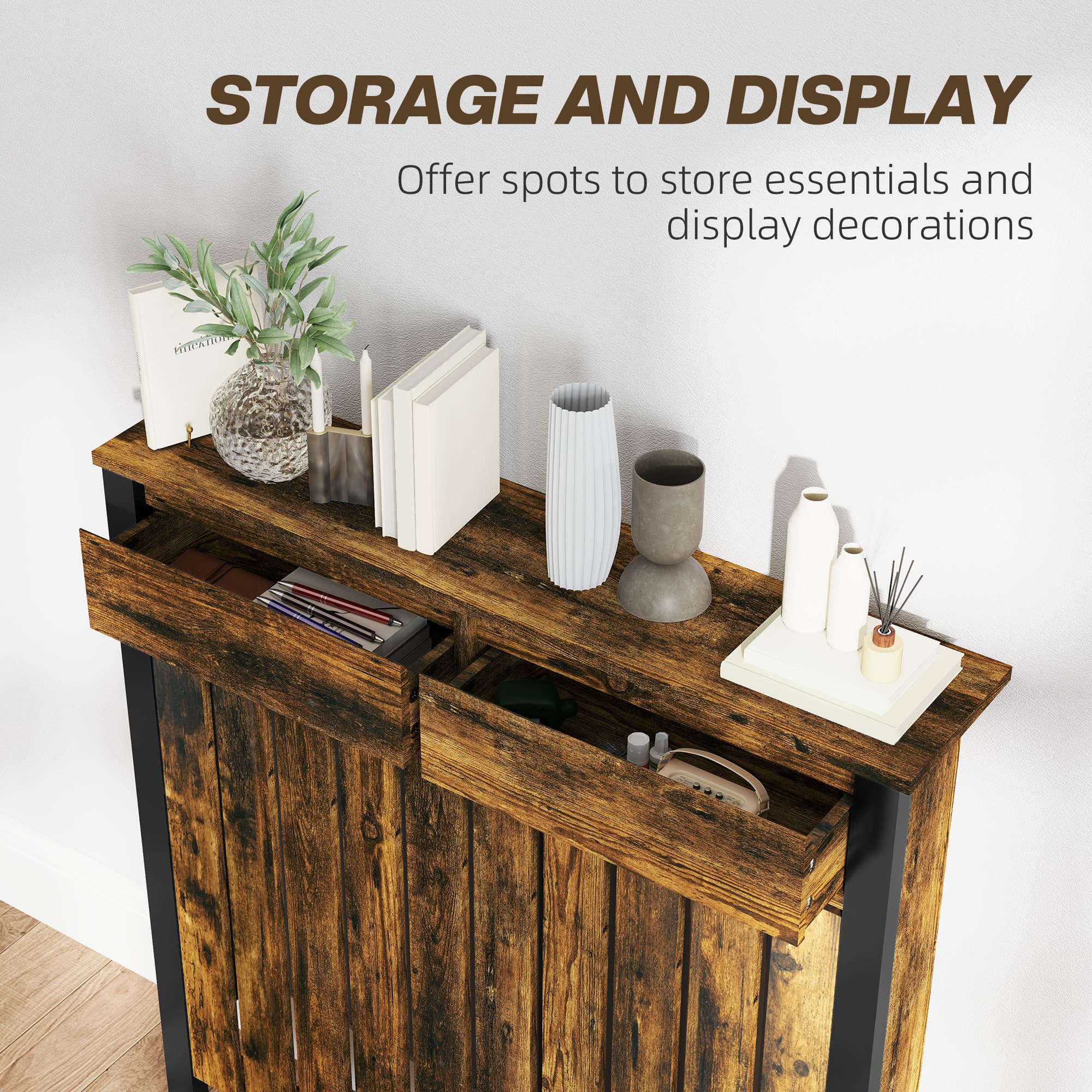 Transform Your Space with this Rustic Industrial Radiator Cover - image 3