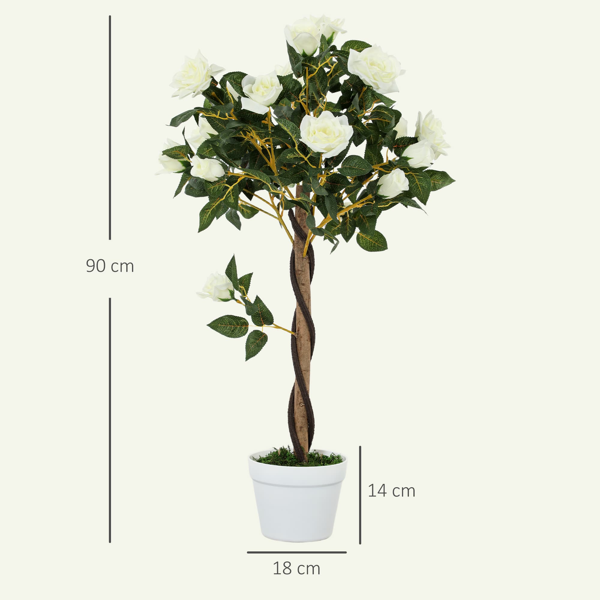 Effortless Elegance: Set of Two White Faux Rose Trees - image 2