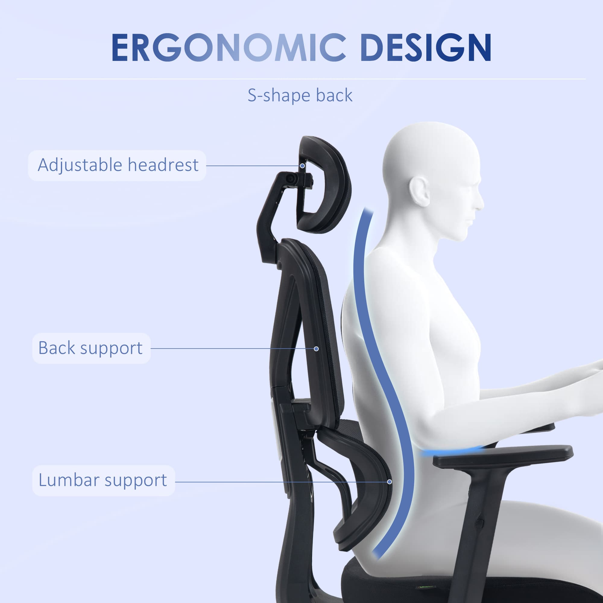 Transform Your Workday with the Vinsetto Ergonomic Mesh Chair - image 2