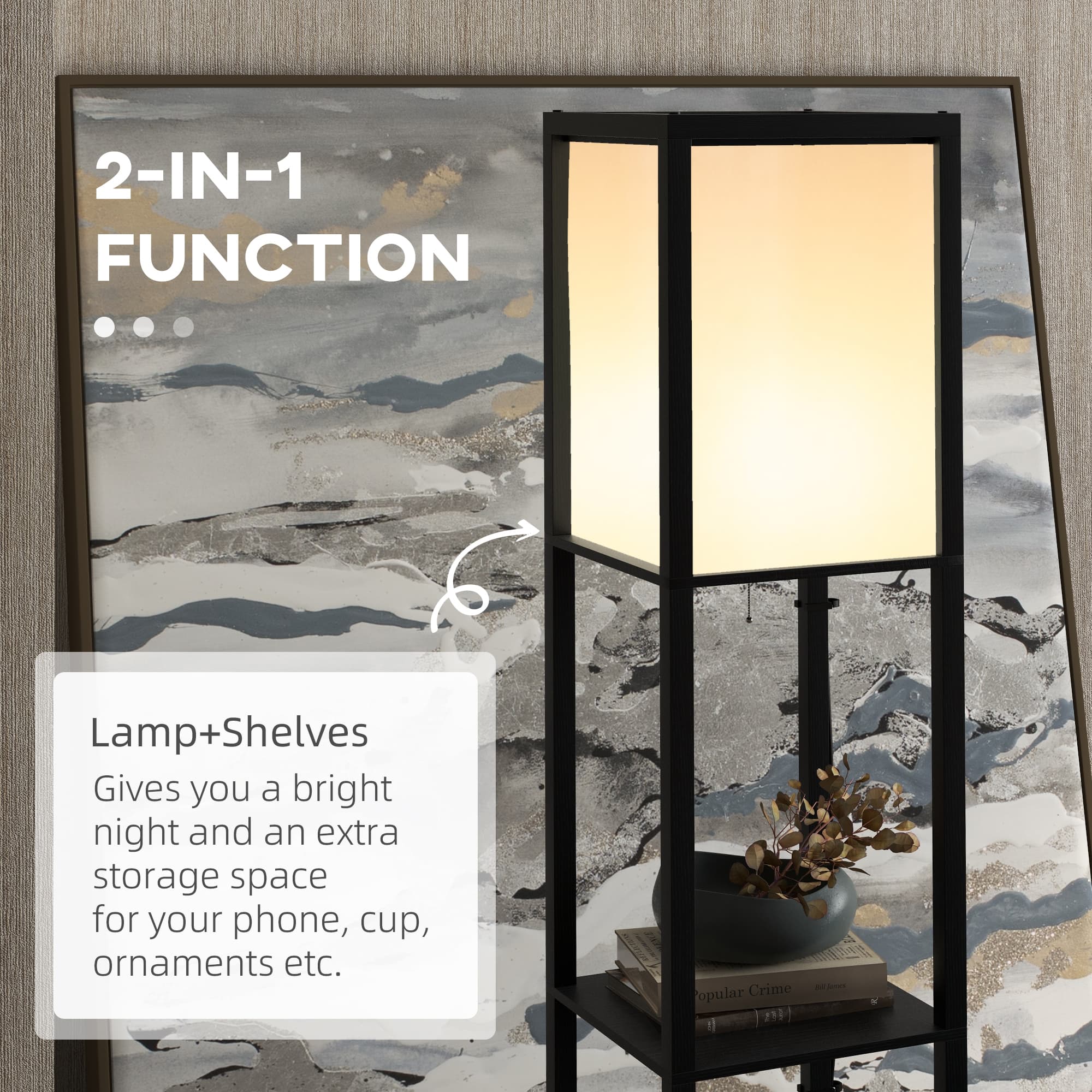 Transform Your Space With This Modern Black Shelf Floor Lamp - image 5