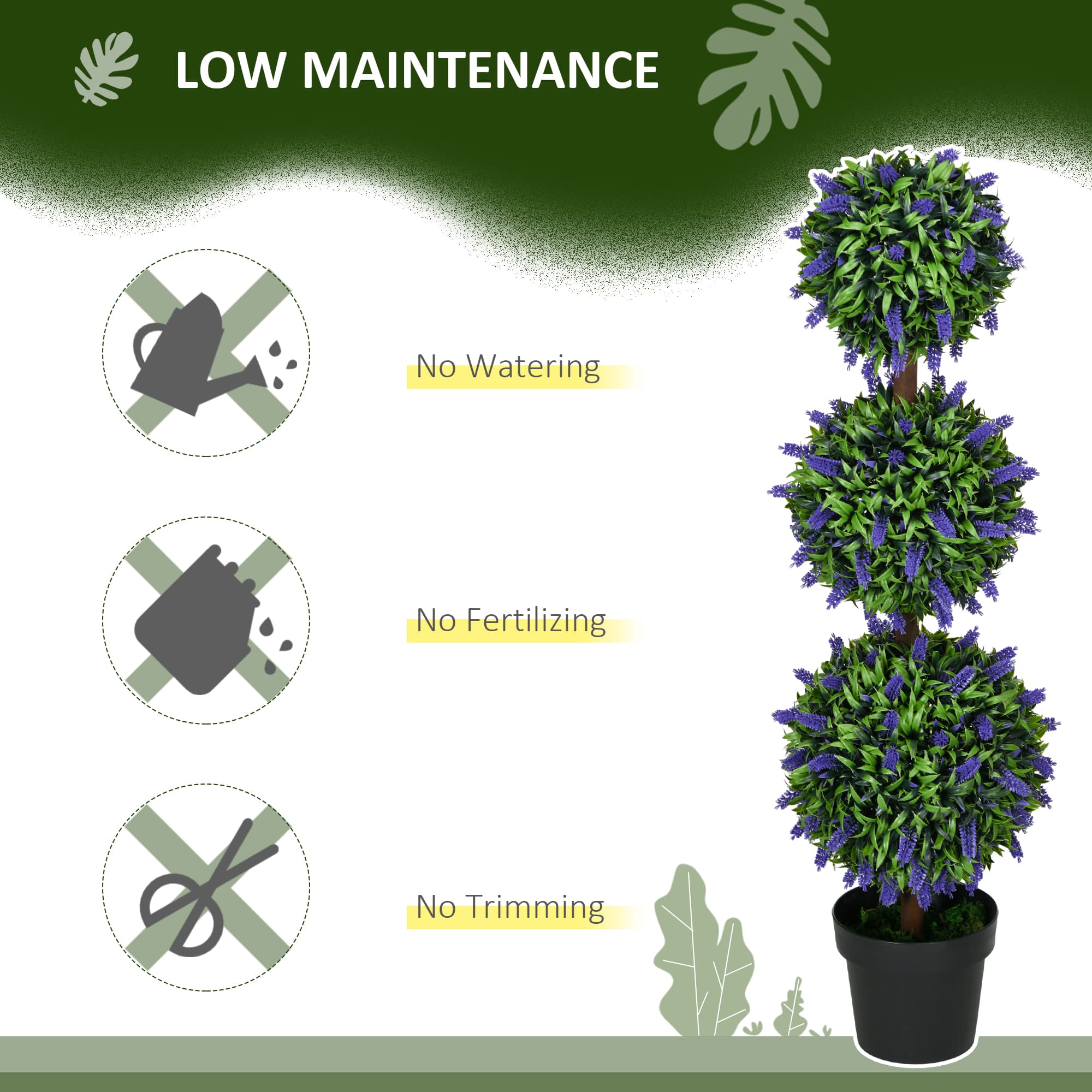 Transform Your Space with 110cm Faux Lavender Topiary Trees - image 5