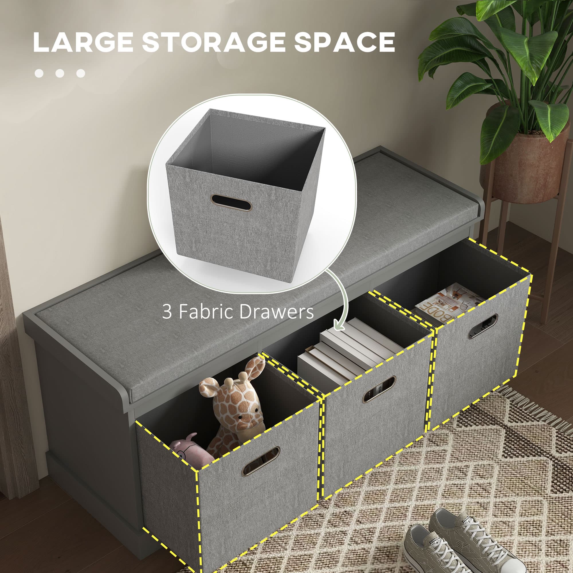Transform Your Hallway with this Grey Shoe Storage Bench - image 5