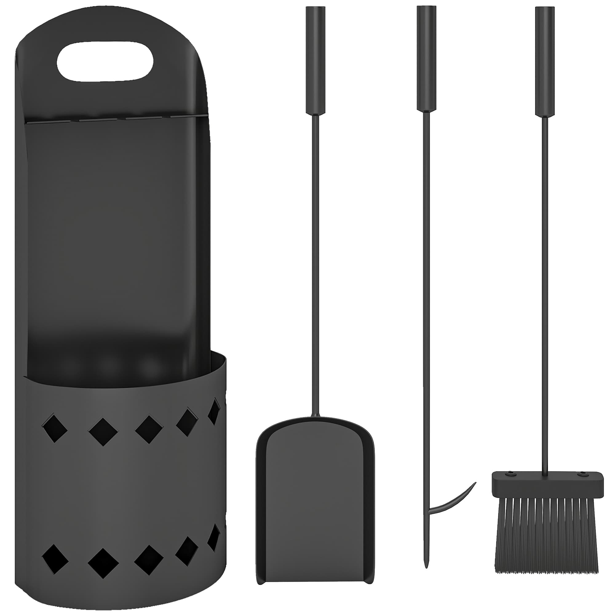 Black 4 Piece Fireplace Companion Set for Hearth Care - image 6