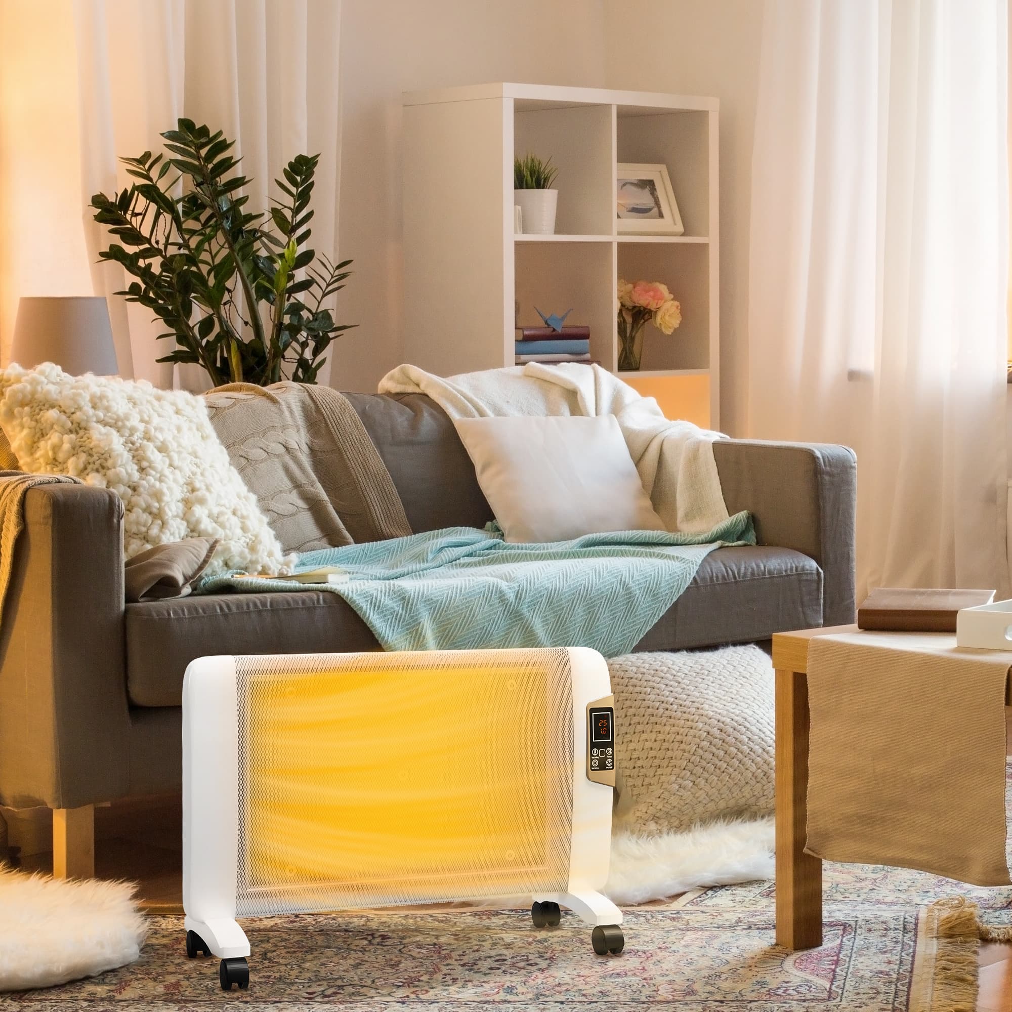 White Mica Electric Space Heater with Remote Control - image 8