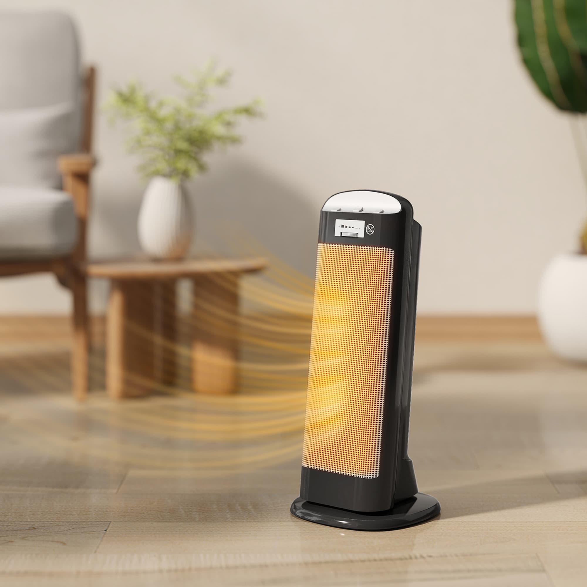 Slim black ceramic heater for focused room warmth - image 8