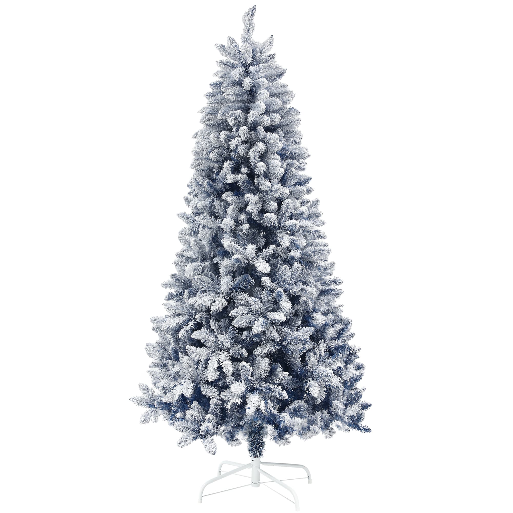 Transform Your Home with this 6ft Blue Flocked Christmas Tree - Blue