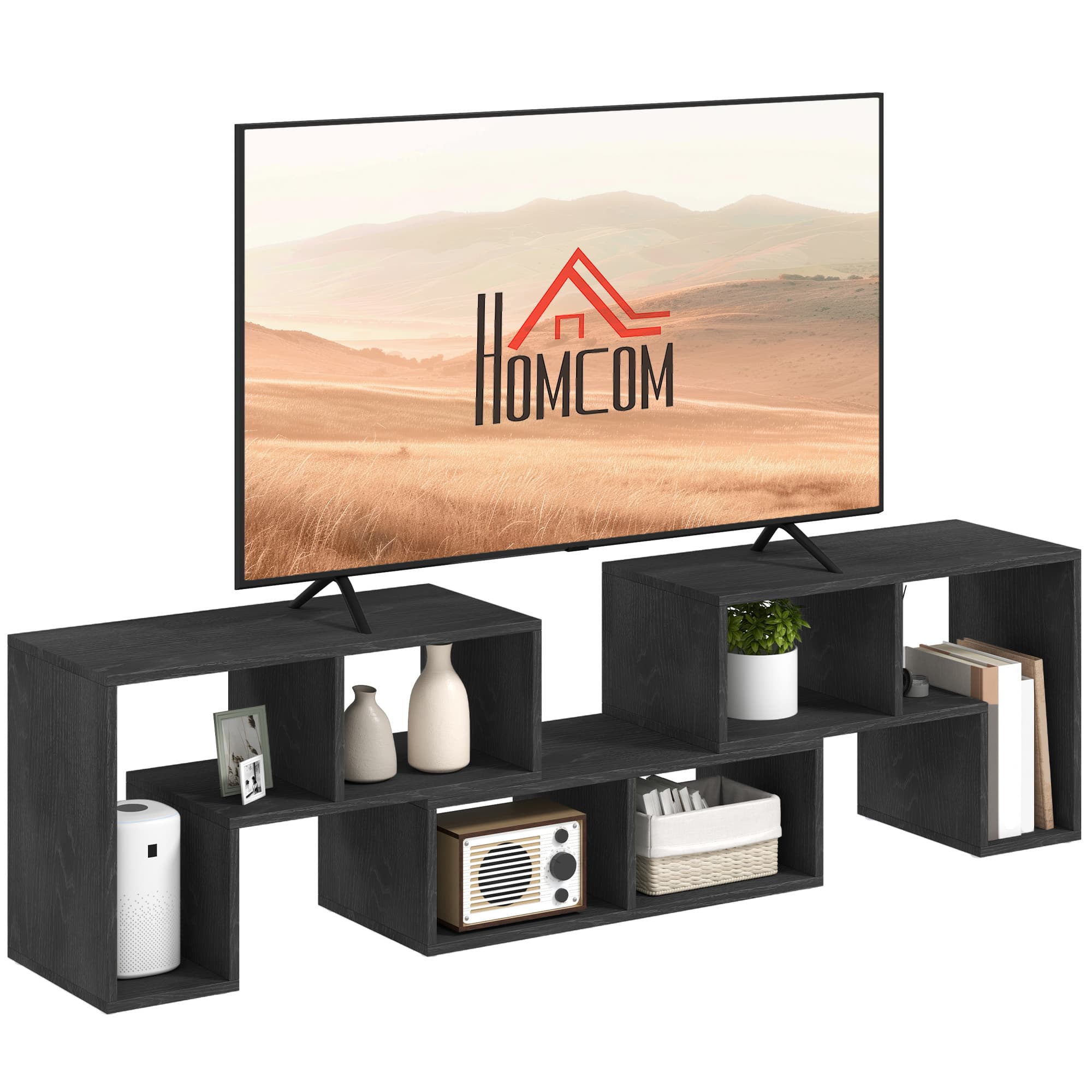 Transform Your Lounge with this Modular Black TV Unit - Black