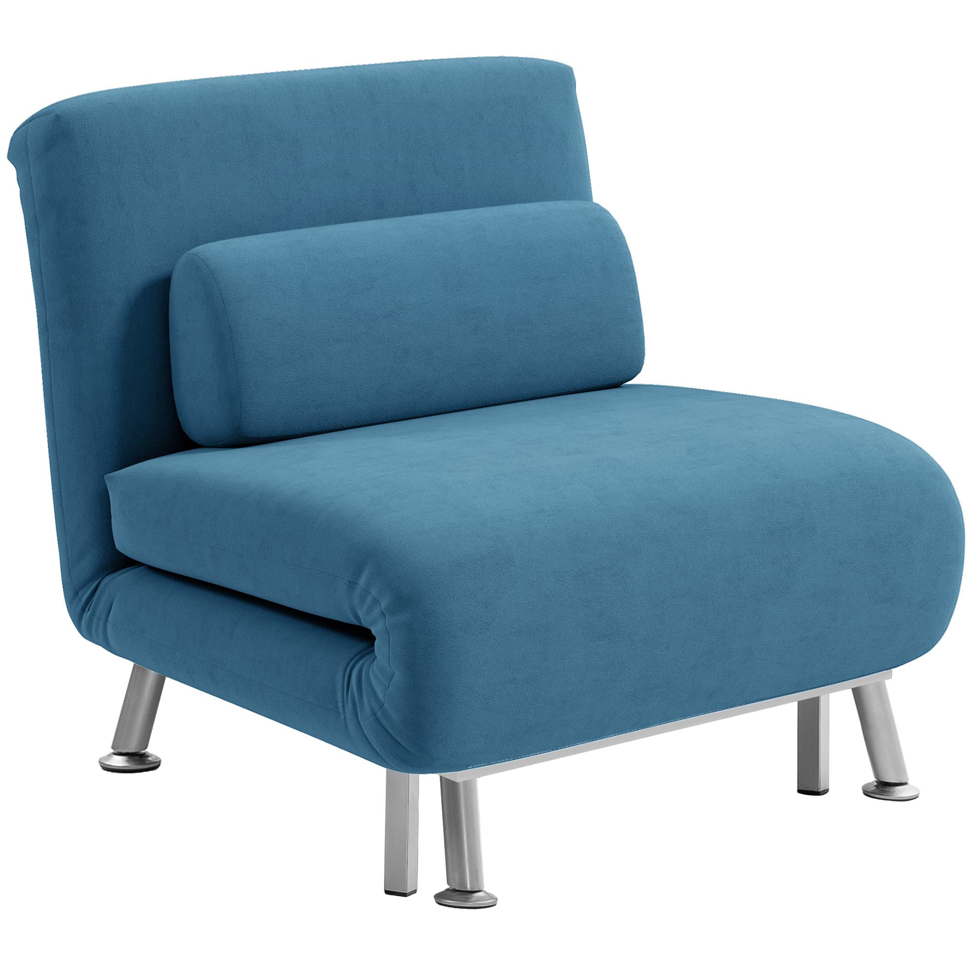 Transform Your Space with this Blue Velvet Single Sofa Bed - Blue