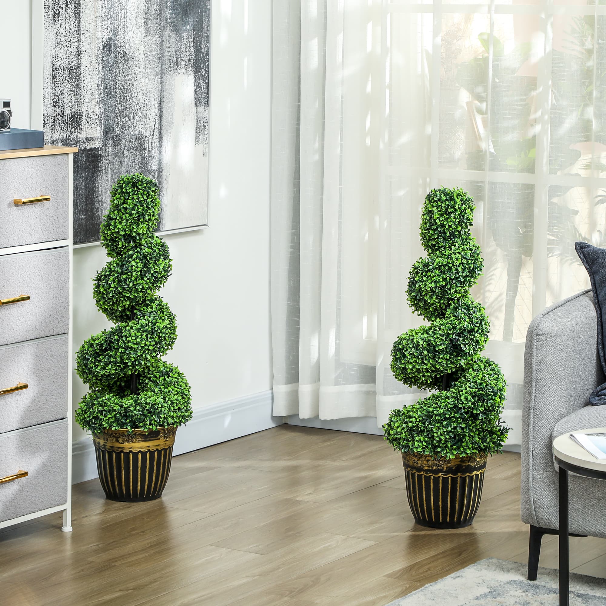 Transform Your Space with 90cm Artificial Spiral Boxwood Trees - image 2