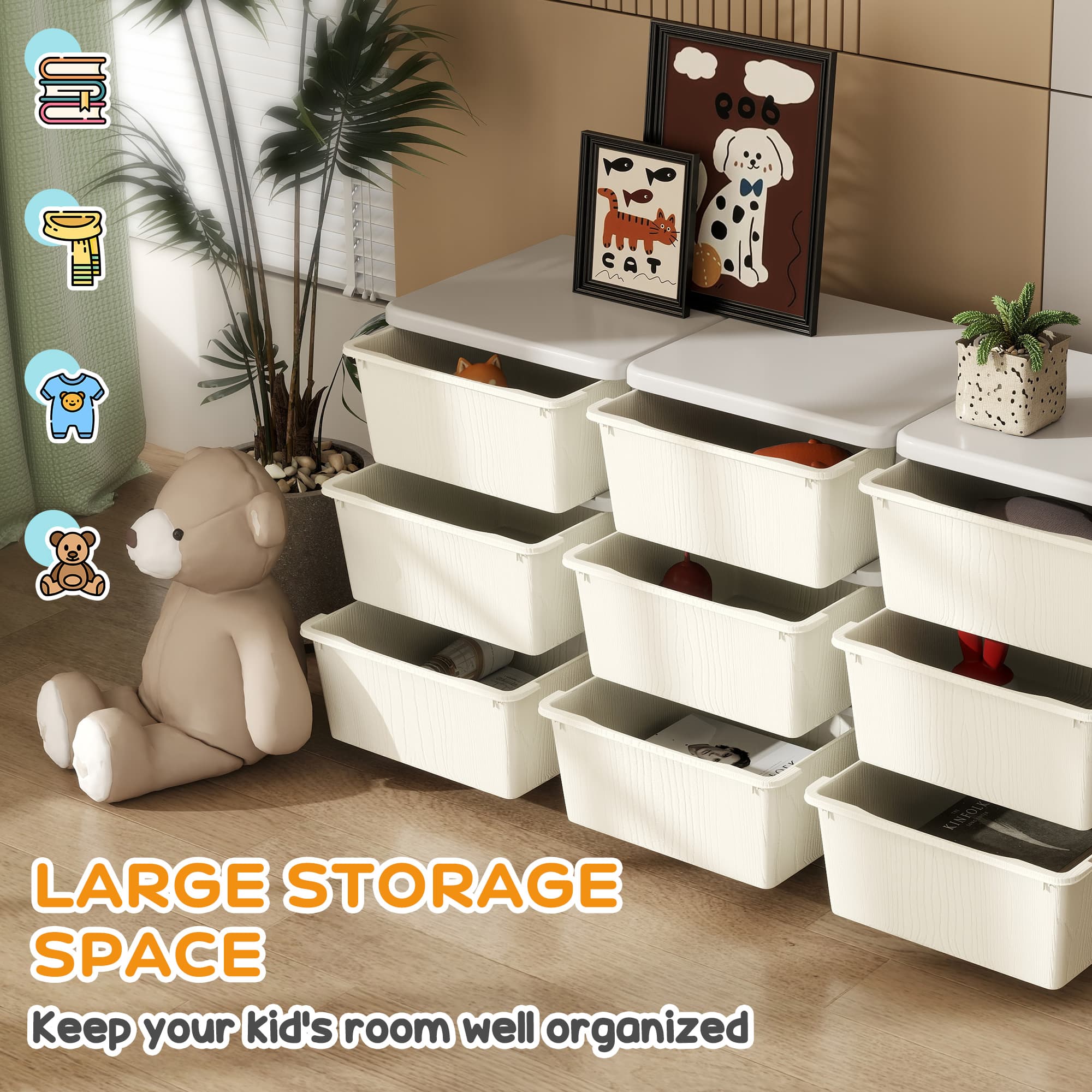 Transform Their Playroom with this Cream 9-Drawer Storage Unit - image 5