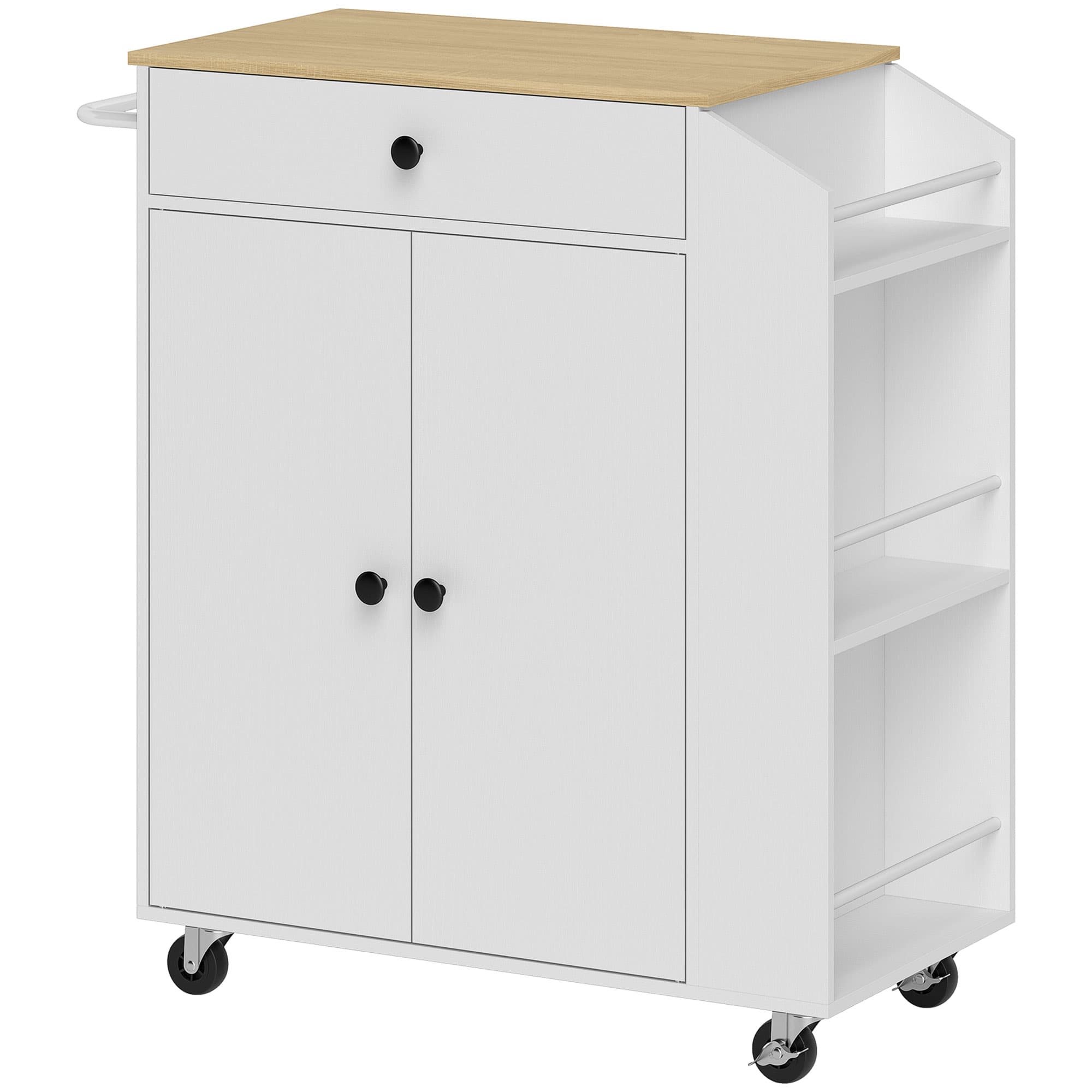 Transform Your Space With This White Rolling Kitchen Island - White