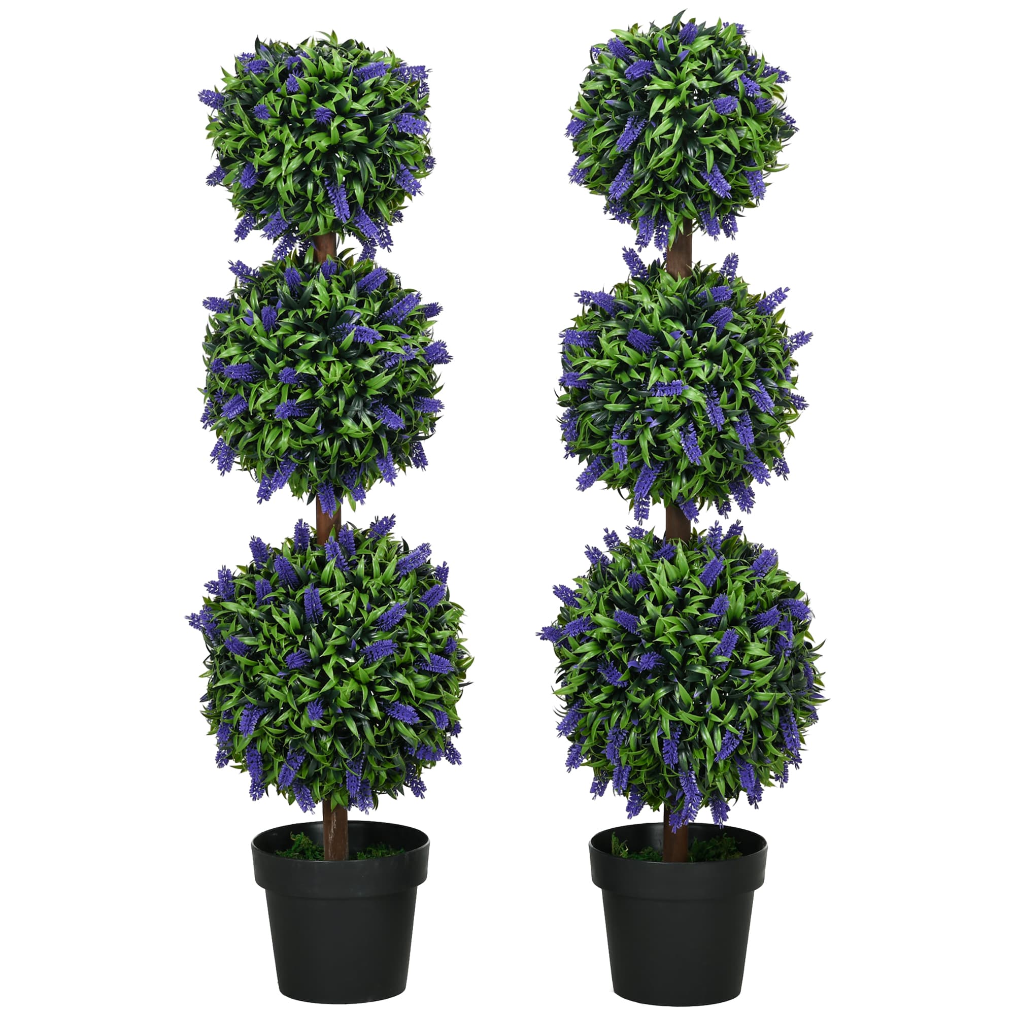 Transform Your Space with 110cm Faux Lavender Topiary Trees - Green