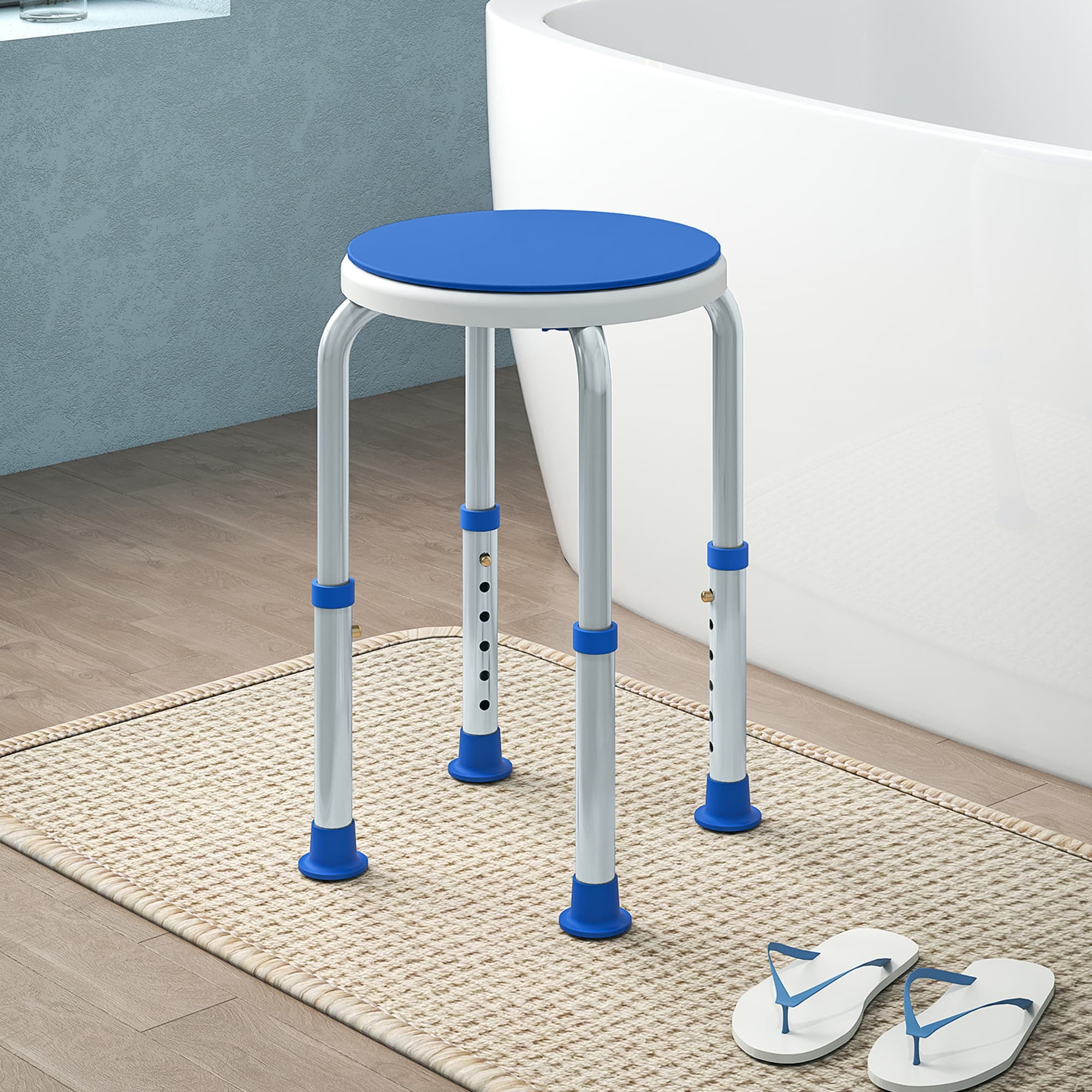 Blue 360 Swivel Shower Chair for Safer Bathing - image 10